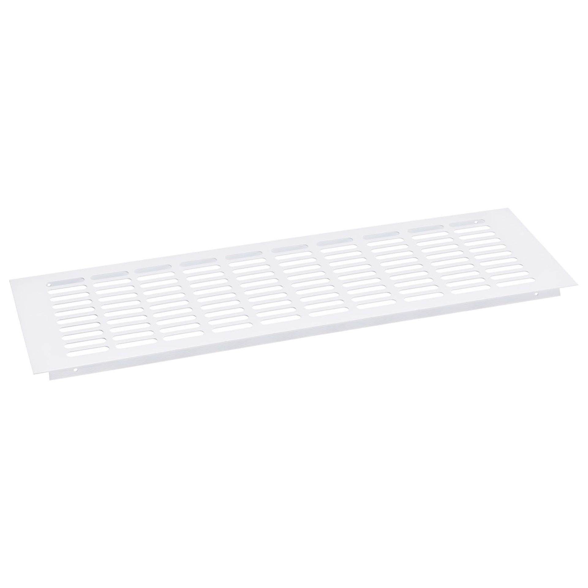 Air Vent Cover Aluminium Alloy Mesh Louvered Grille for Cabinets & Wardrobes - White 500x150mm