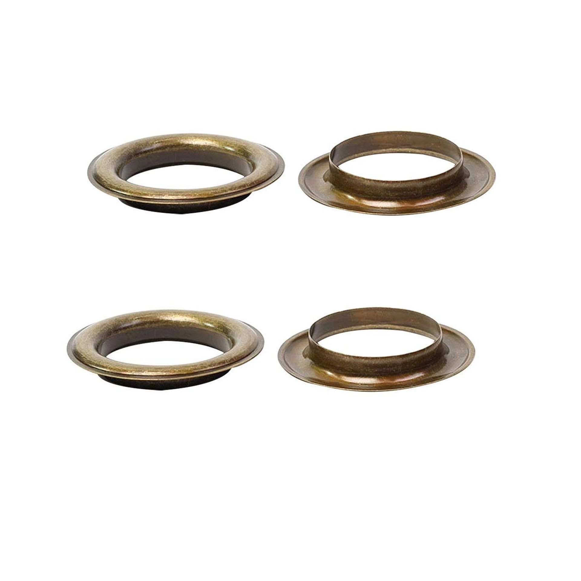 Brass Eyelets with Self-Backing Washers for Curtains, Tarpaulins and Banners 40mm - Bronze 50 Pieces