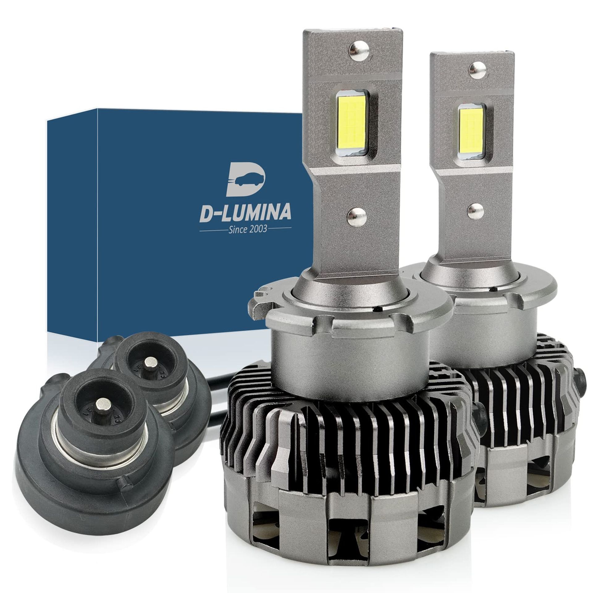 D-Lumina D2S D2R D2C LED Headlight Bulbs 100% Canbus Error Proof 16000LM Plug & Play Replacement - White D2S