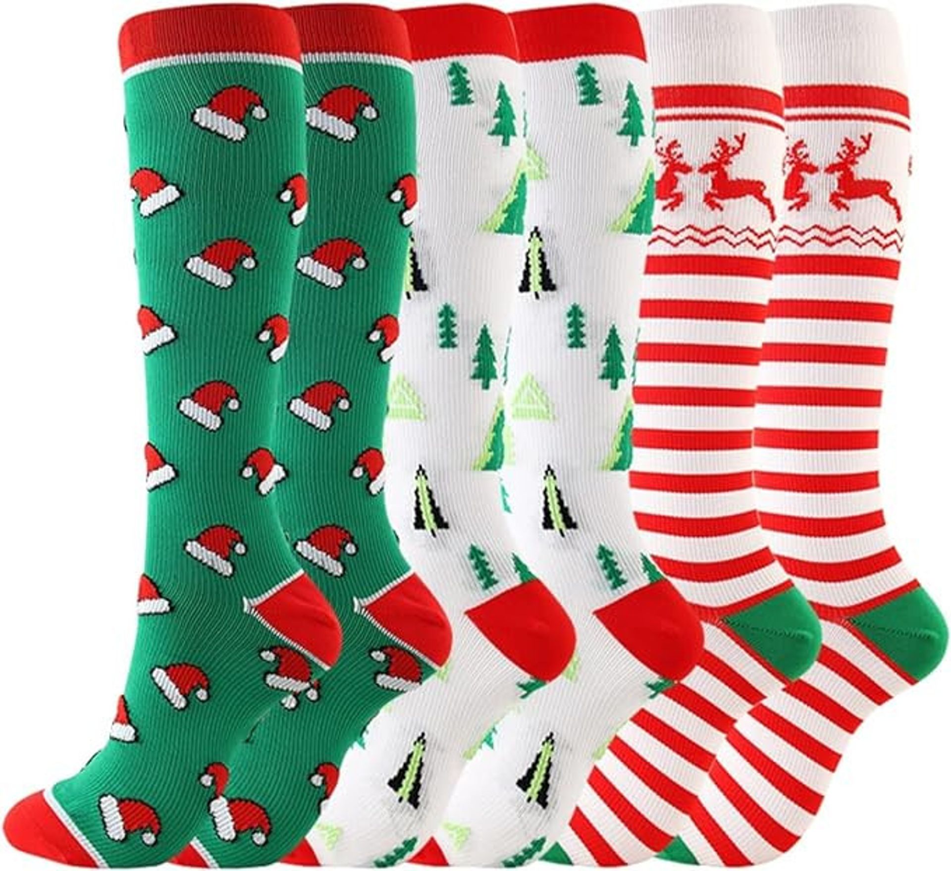 Gcbiger Compression Socks (3 Pairs) for Men Circulation 20-30 mmhg Medical Compression Stockings Women Nursing