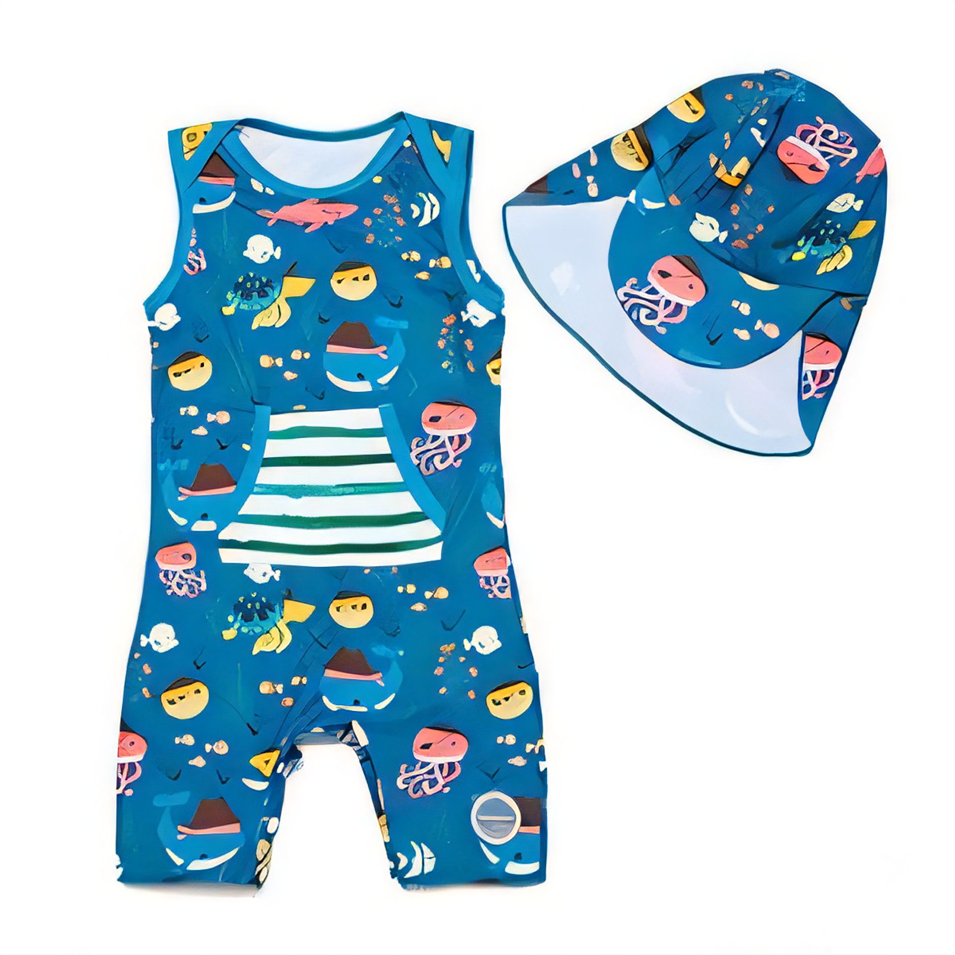 Baby Boys One Piece Swimsuit with UPF 50+ Sun Protection & Zip Closure – Eco-Friendly Fabric 3-6 Months