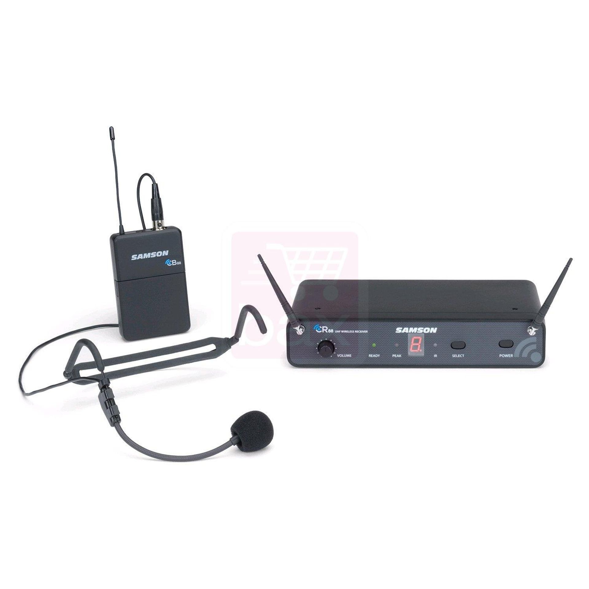 Wireless Headset Microphone System with Receiver and Beltpack 90m Range - Black R 863-865 MHz