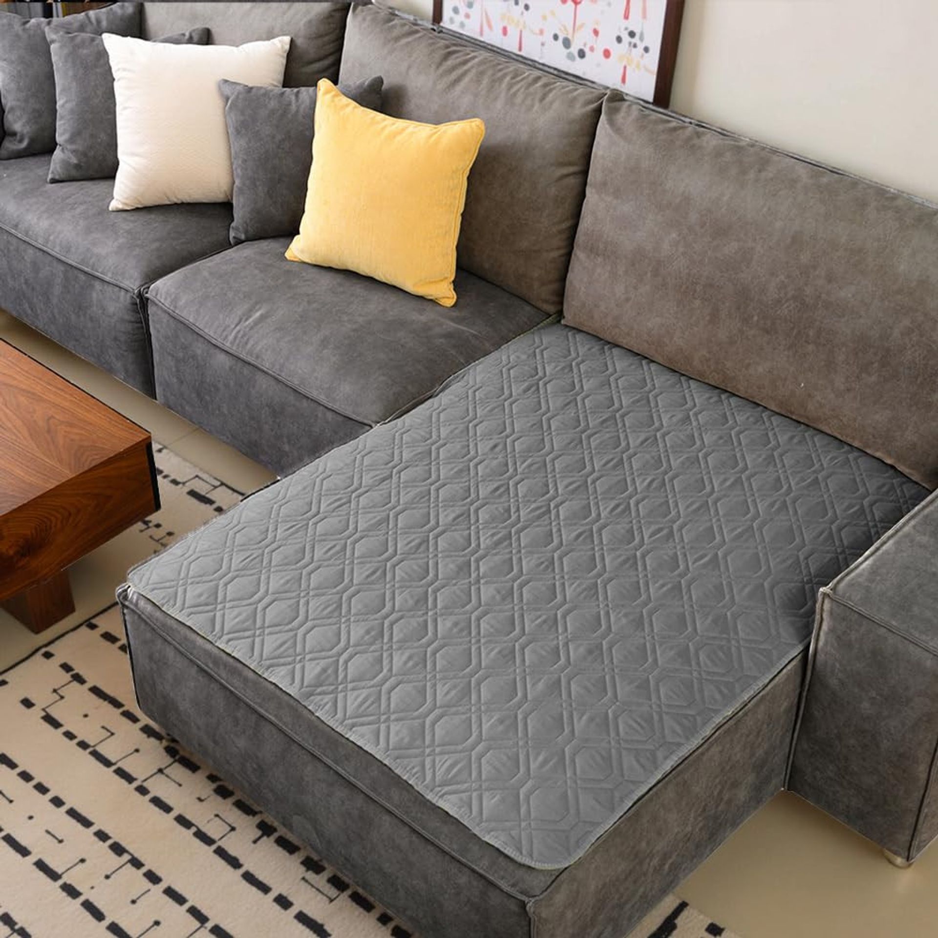 Waterproof Dog Blanket Machine Washable Soft Pet Throw Protects Furniture - Chocolate + Beige 132x203cm