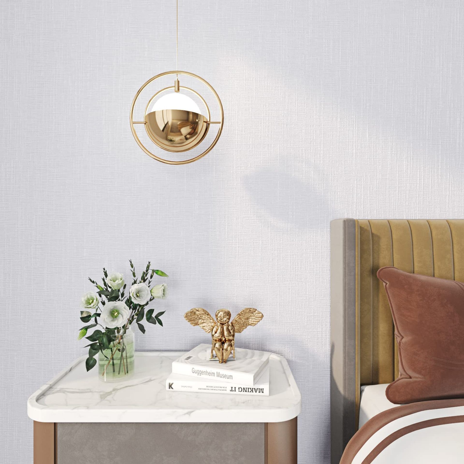 Textured Peel and Stick Wallpaper Linen Effect Self Adhesive Vinyl Wrap Waterproof Oilproof Removable - Pearl White 40x600cm