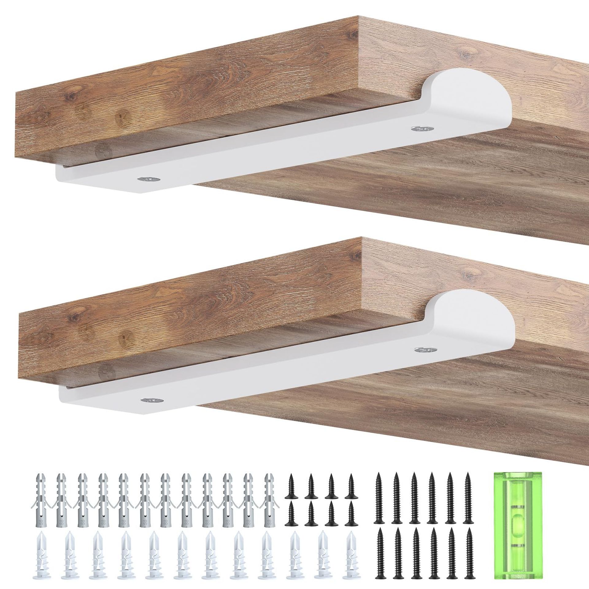 Metal Scaffold Board Shelf Brackets Heavy Duty Wall Mounted Industrial Style - White 30cm 4 Pack