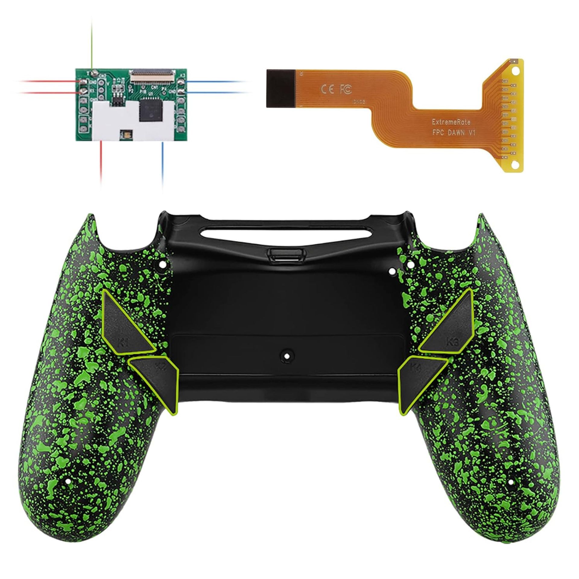 Programmable Remap Kit for PS4 Controller with Upgrade Board & 4 Back Buttons - Textured Green Dawn 1.0