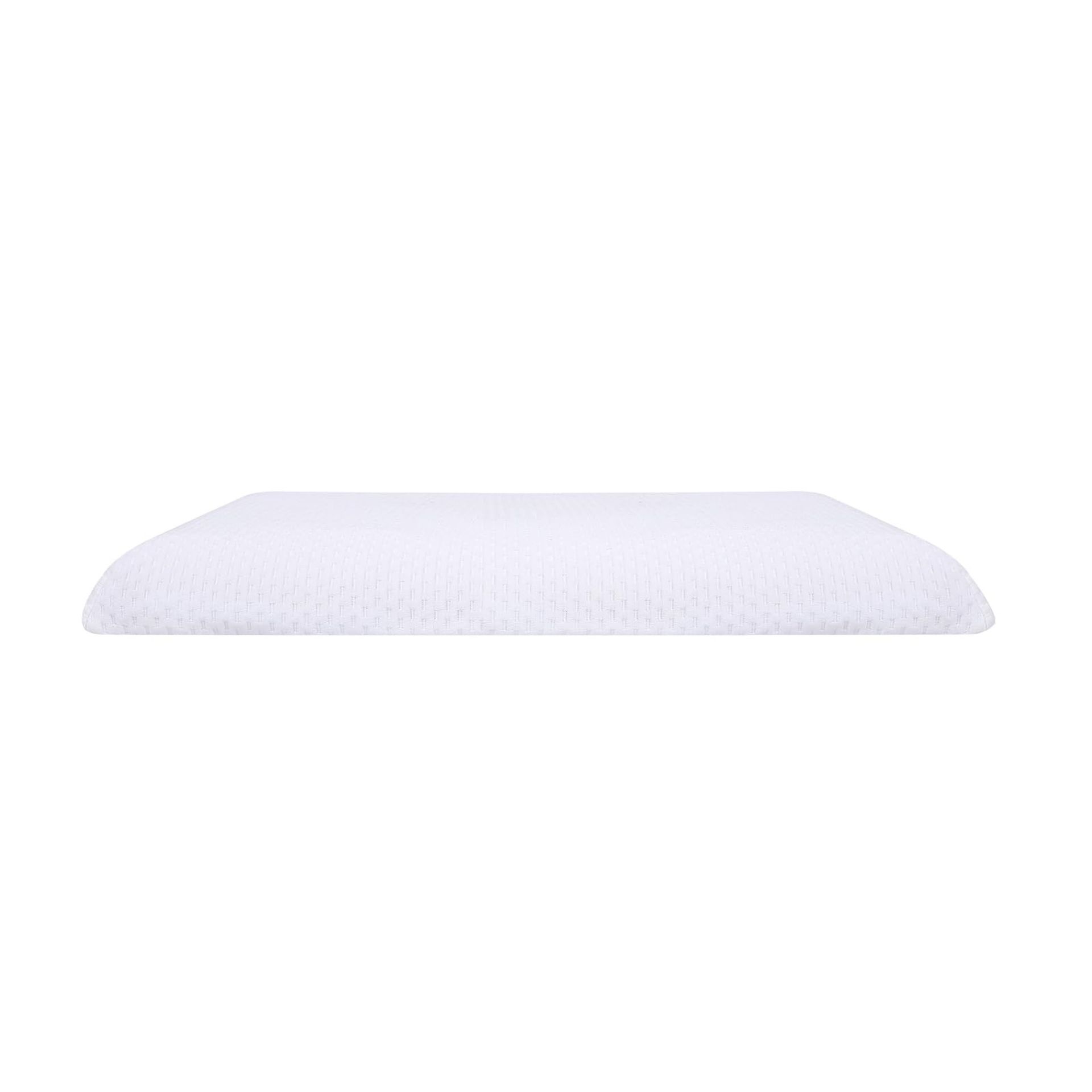 Slim Memory Foam Pillow Low Profile Ultra Thin Flat Design for Stomach and Back Sleepers - White 23x15.7x2.2 inch