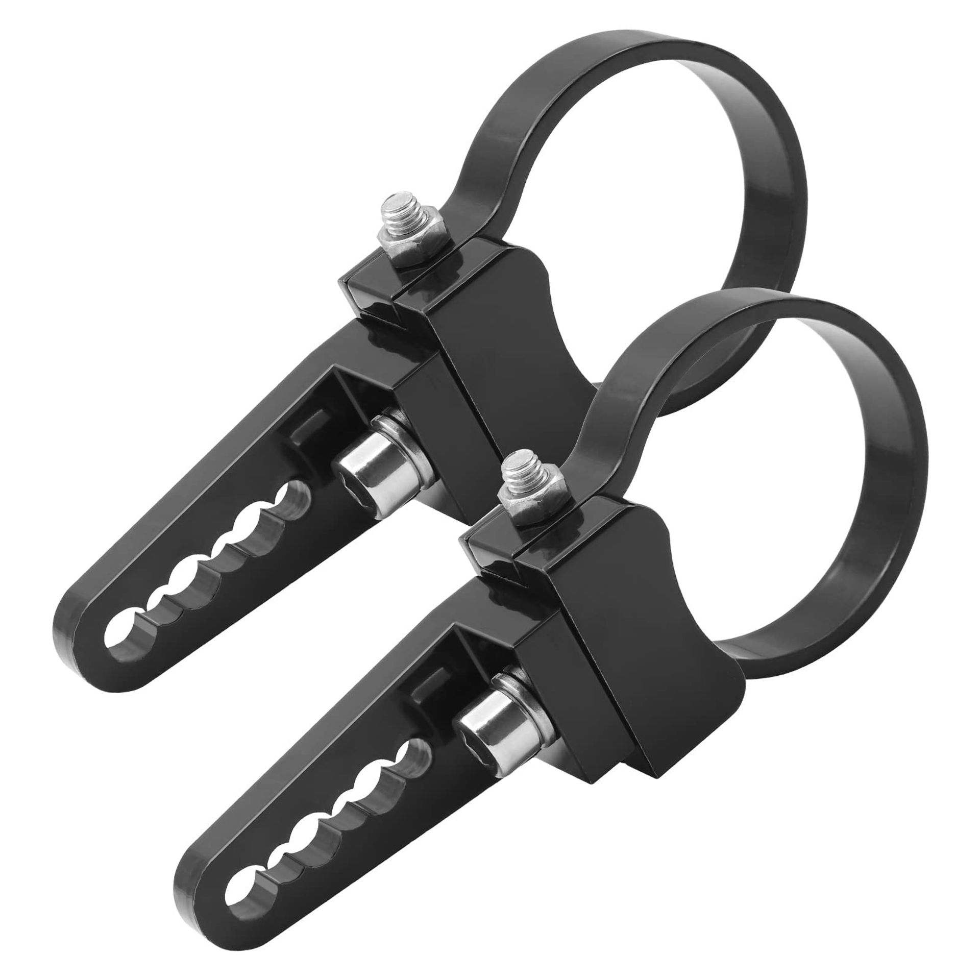 LED Light Bar Mounting Brackets 360° Adjustable Aluminum Alloy for 2 Inch Tubes, Waterproof, Easy Install - Black 2 Inch