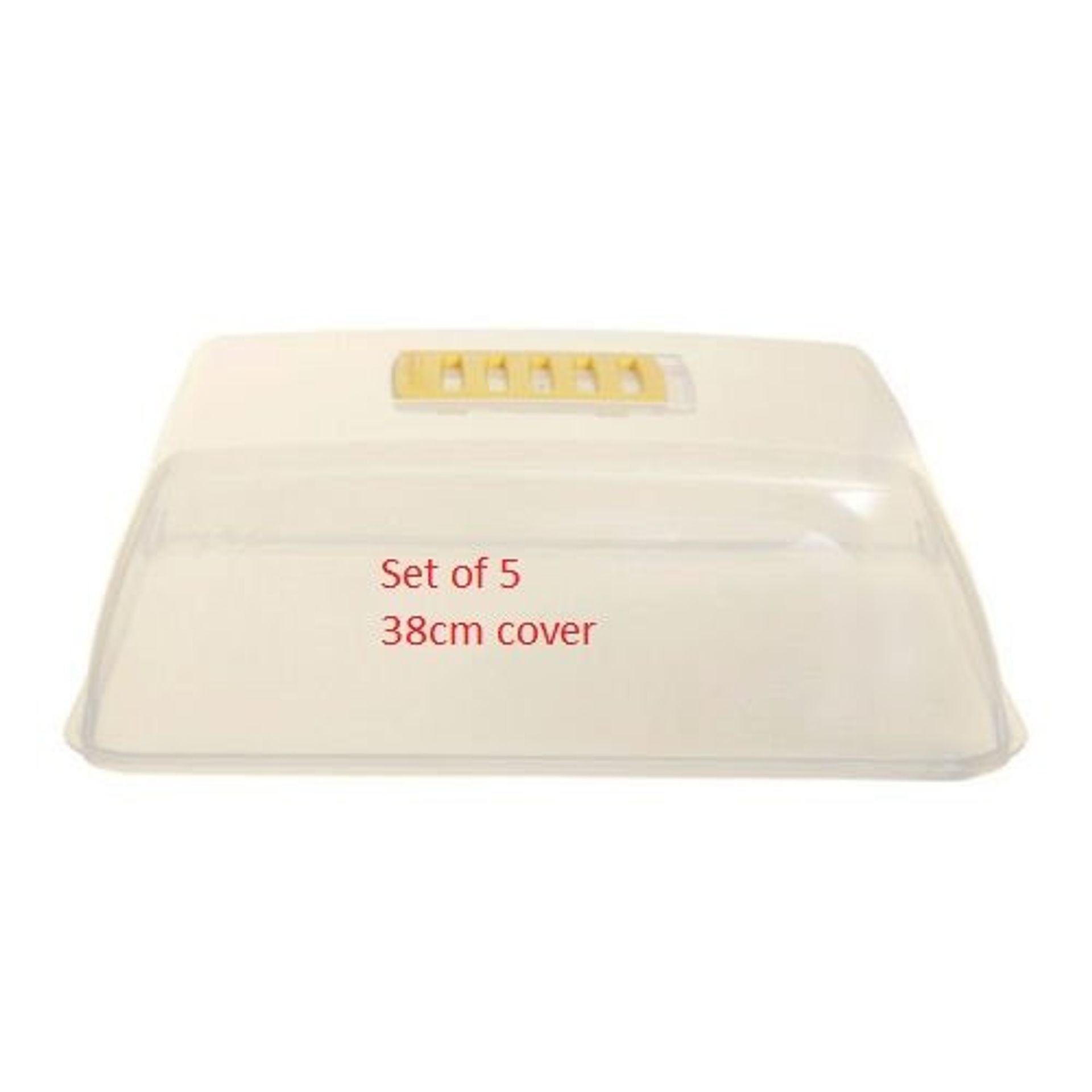 Set of 5 Strong Plastic Vented Propagator Cover Lids for 38cm Seed Trays - White Medium