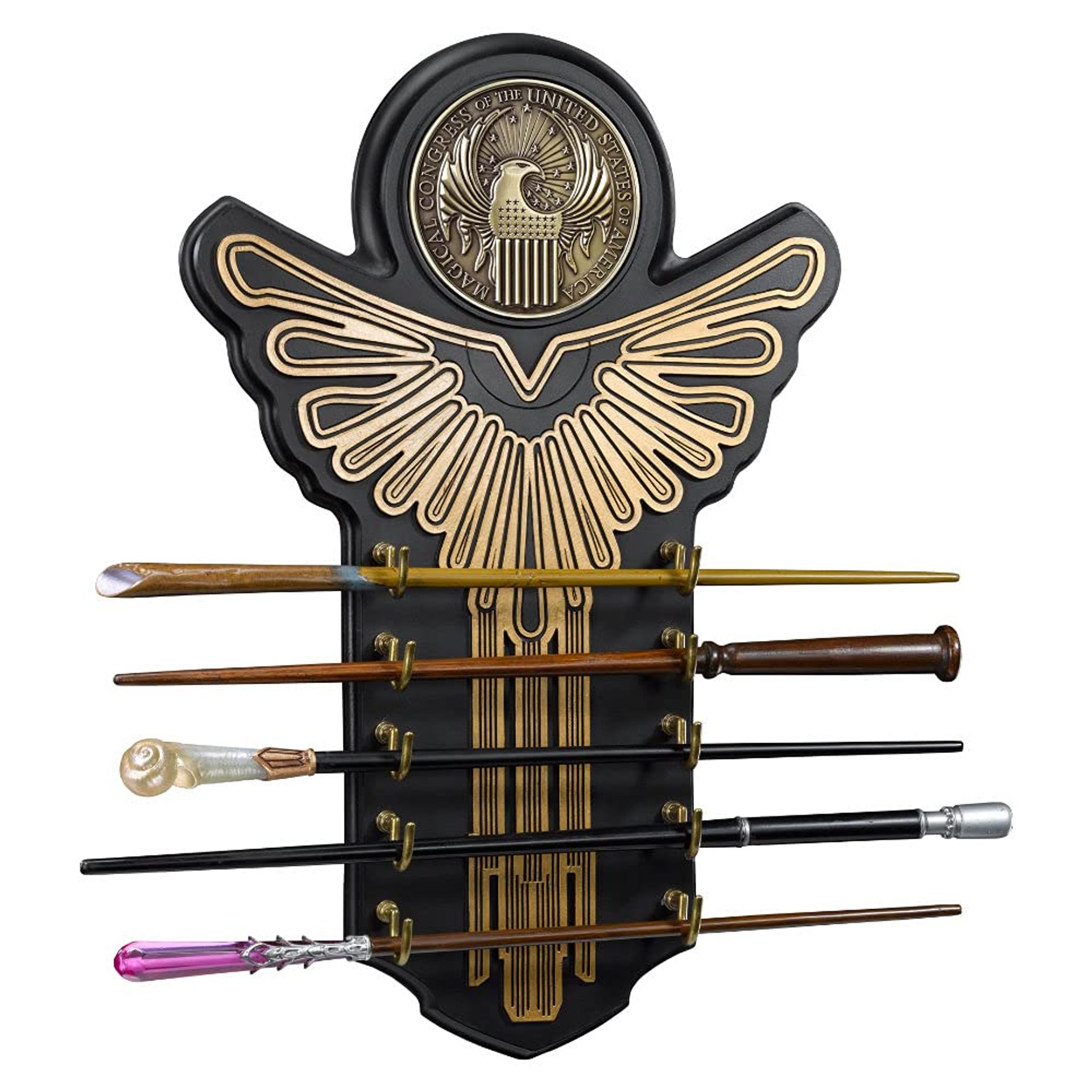 Fantastic Beasts Wand Collection 5 Wizard Wands with Display Stand Official Film Props Gift Set - Multi-coloured One Size