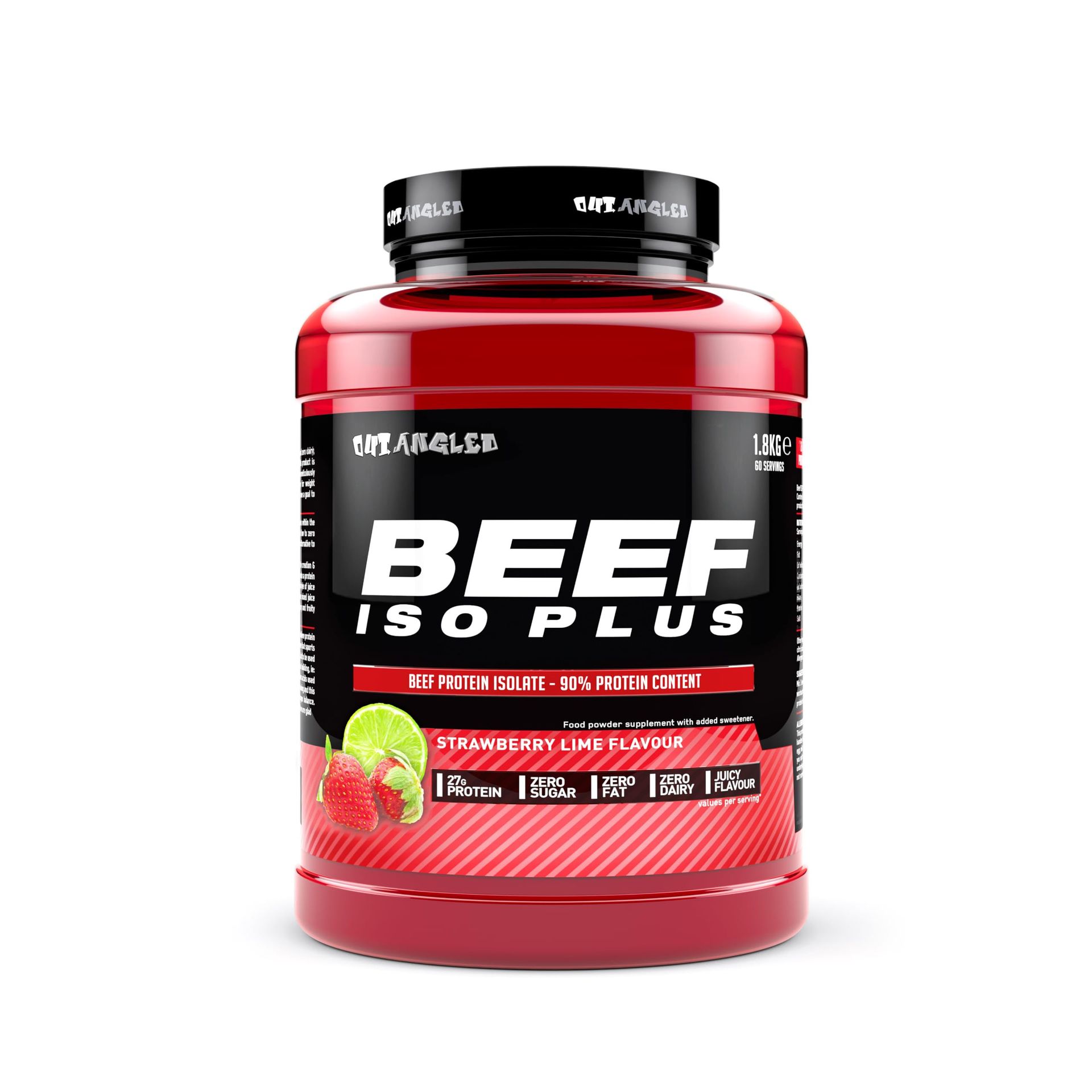 Beef Protein Isolate Powder High Protein Zero Fat & Sugar Paleo Keto Friendly Dairy & Gluten Free - Strawberry Lime 1.8kg