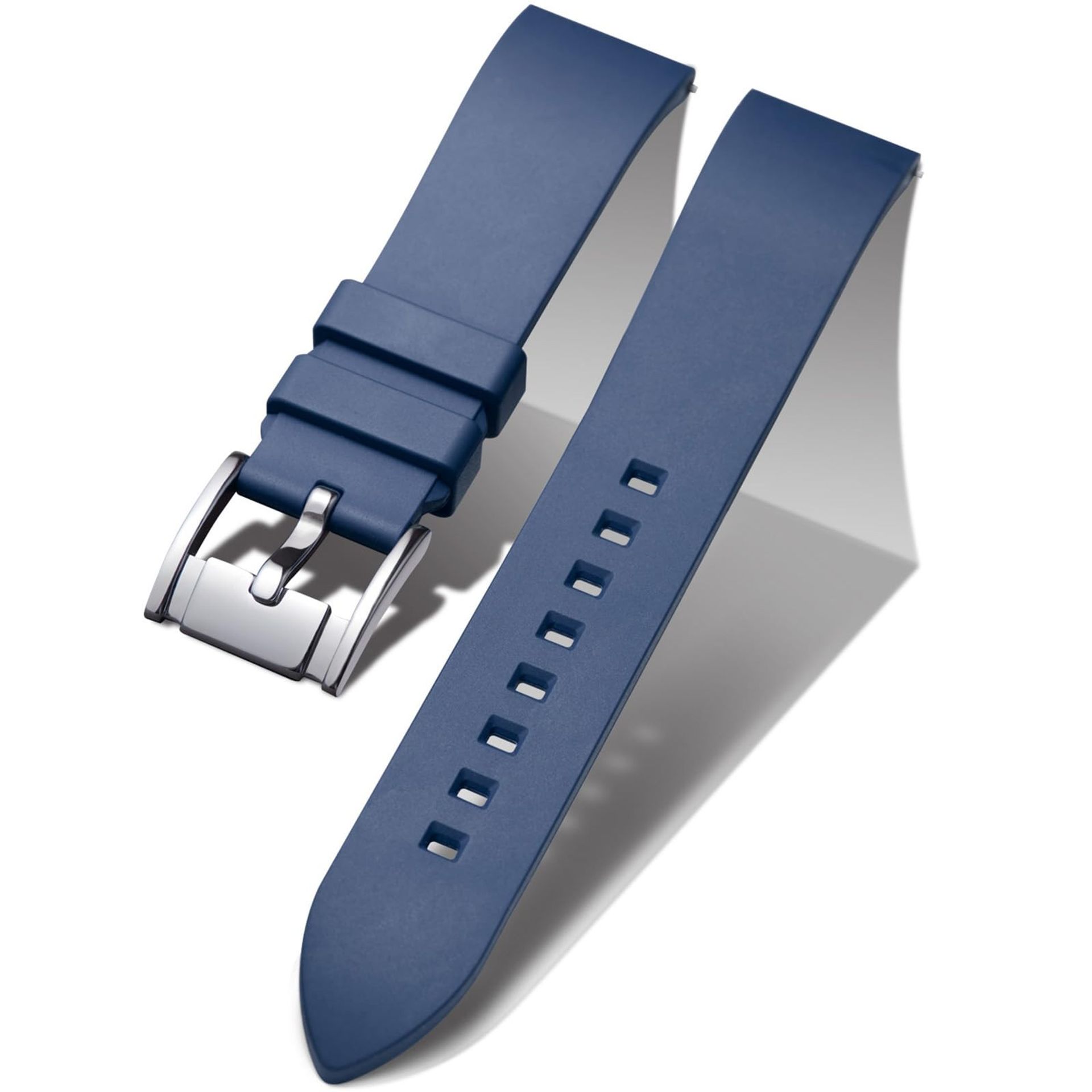 FKM Rubber Watch Strap Quick Release Durable Fluororubber Replacement Band for Men & Women - Orange 20mm