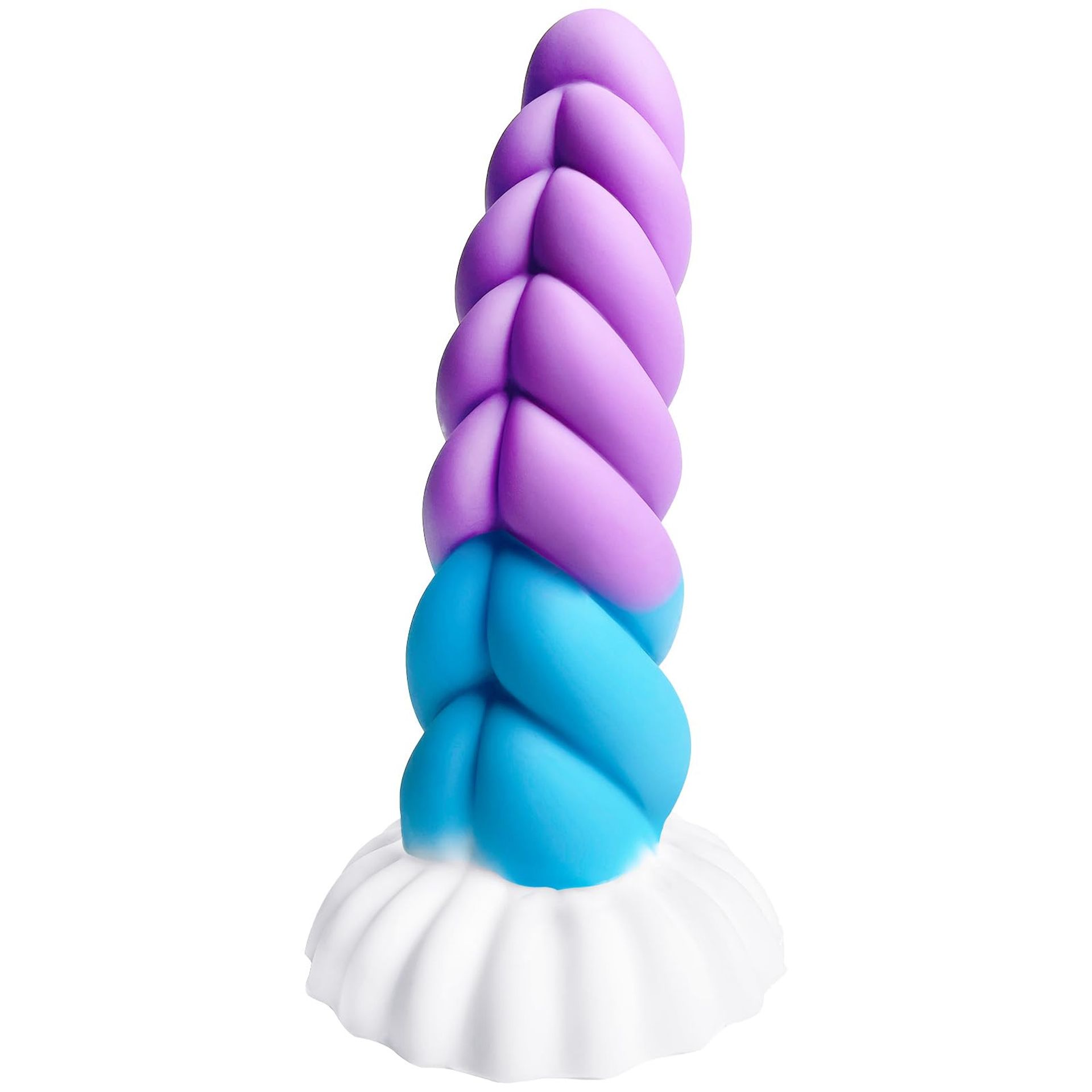 Realistic Fantasy Dildo with Strong Suction Cup Textured Silicone Design for Couples - Purple 8.6 inch