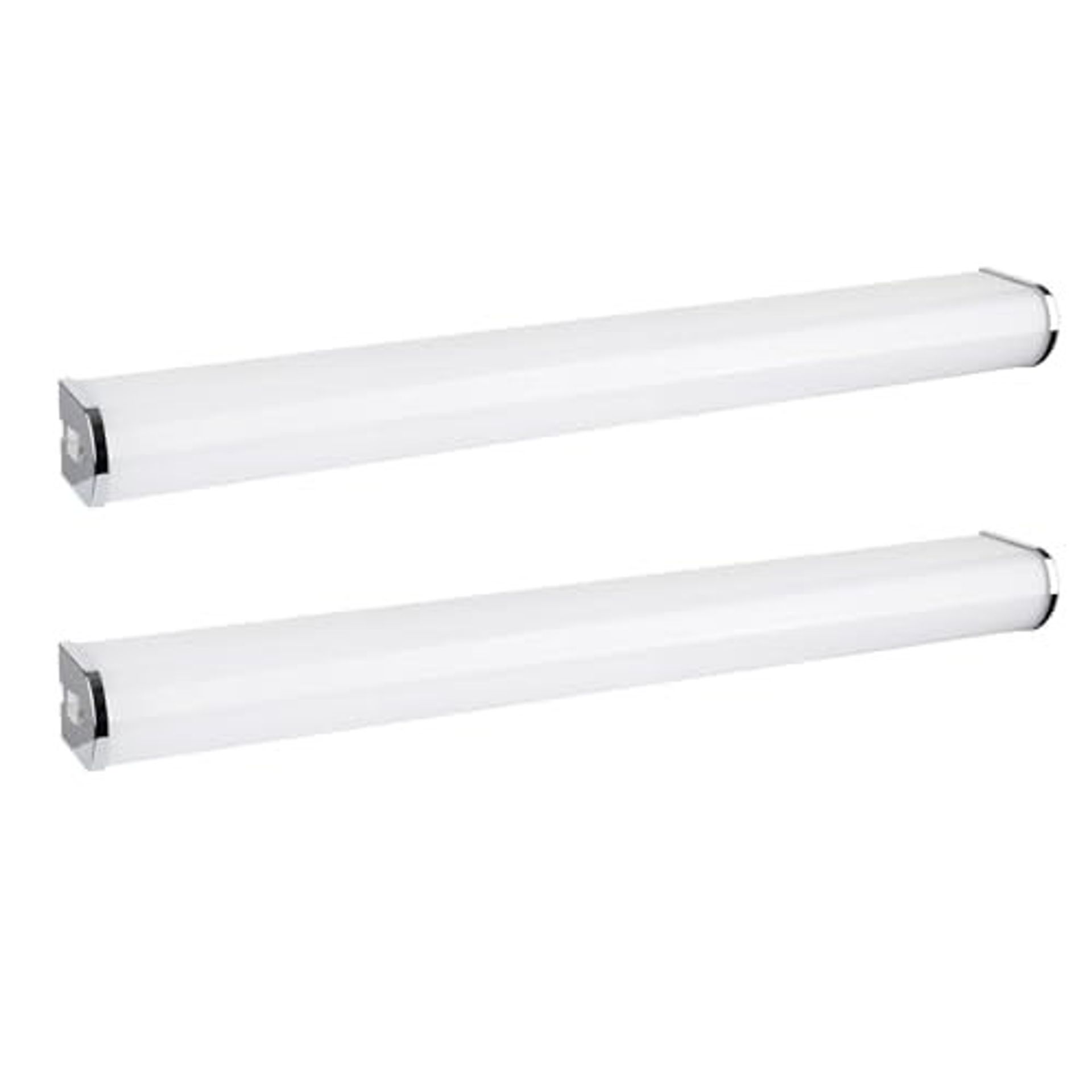 LED Bathroom Mirror Light 15W Waterproof IP44 1300LM Warm White Above Vanity Cabinet - Chrome 60CM Pack of 2