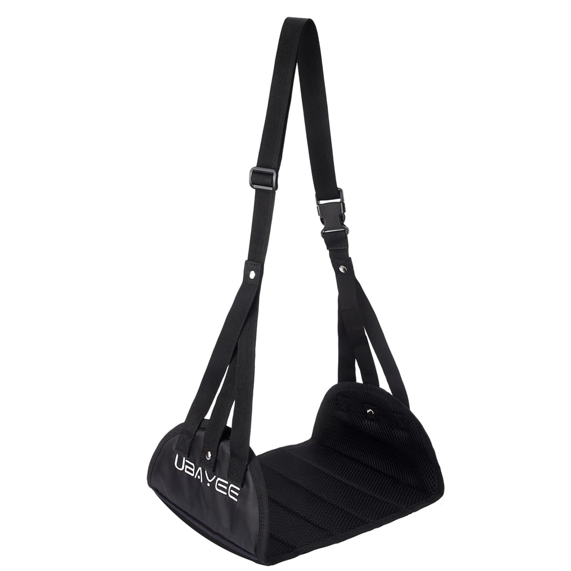 Portable Foot Rest for Airplane Travel Folding Leg Hammock Relieves Swelling & Fatigue - Black Small