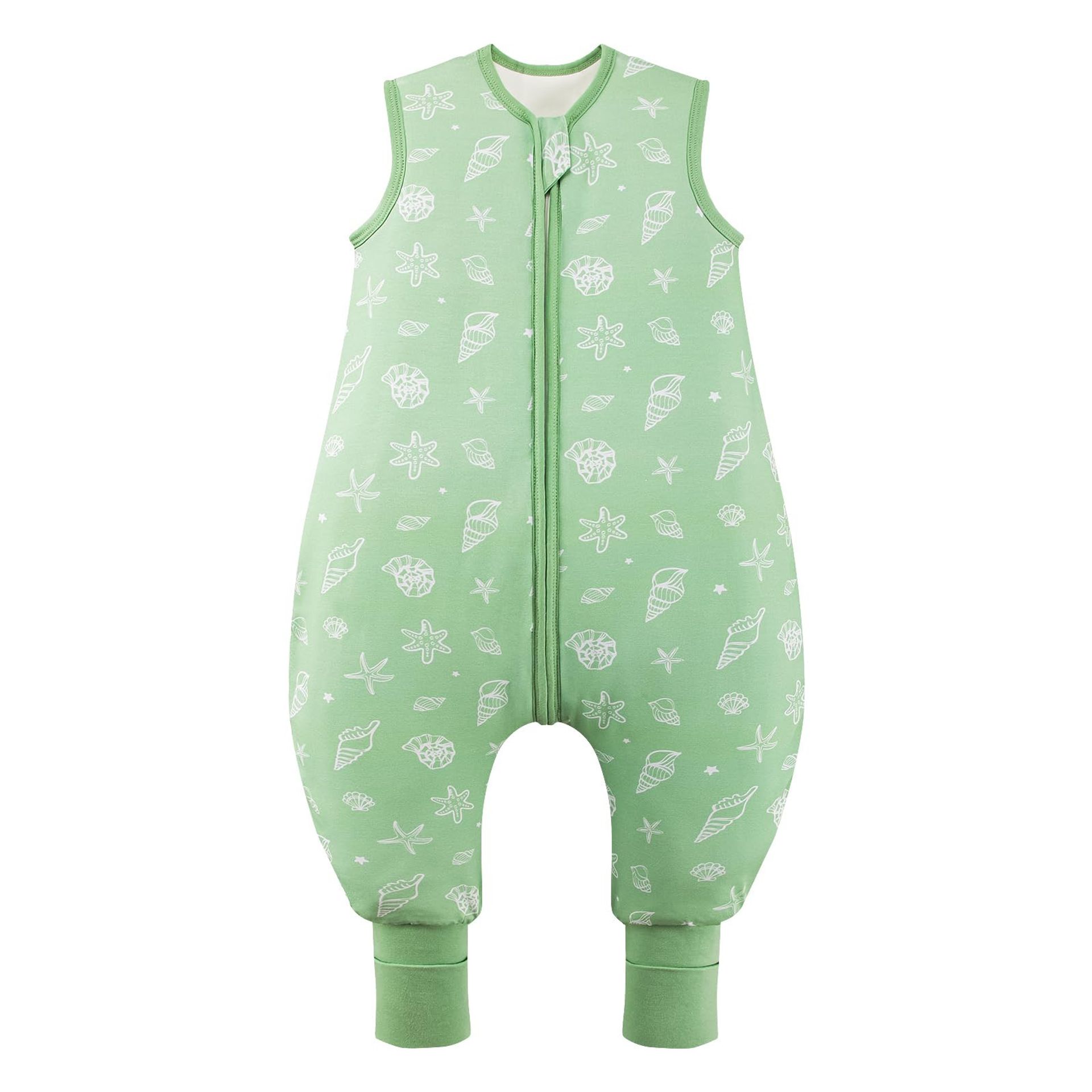 Baby Sleeping Bag with Feet 2.5 Tog Super Soft Bamboo Fibre for Autumn & Winter - Green XL