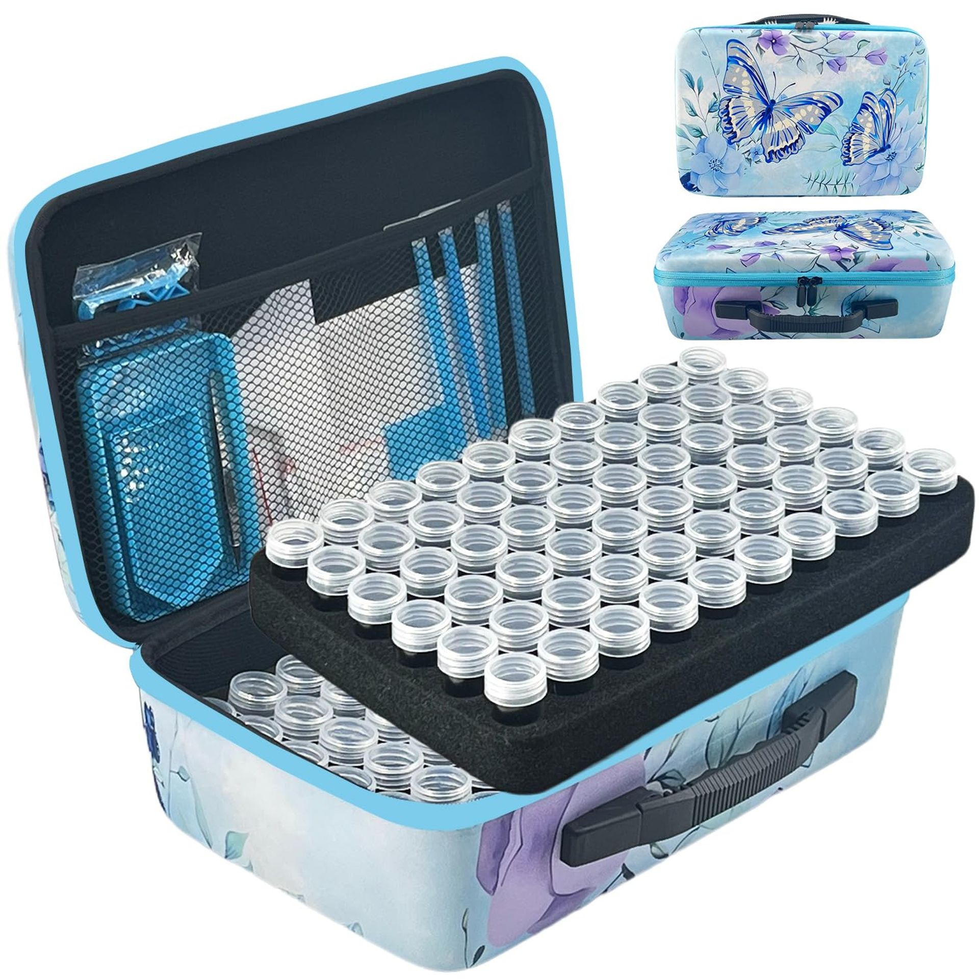 Diamond Painting Storage Box 120 Slot Containers for Beads and Jewellery Making - Blue Large