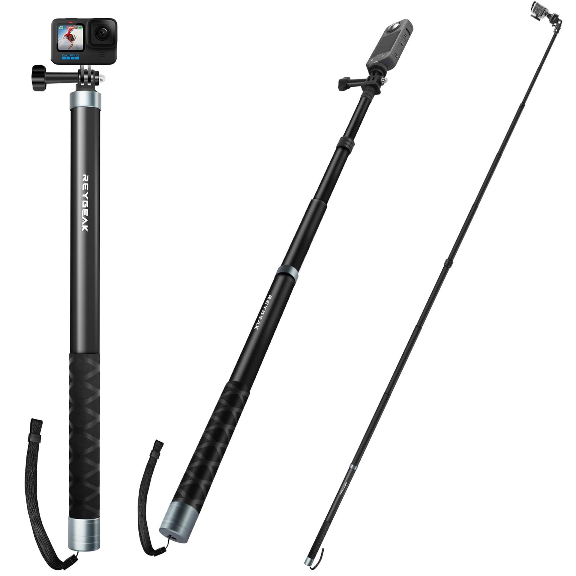 Ultra Long Selfie Stick for GoPro Hero, Insta360, OSMO Action Camera Carbon Fibre Lightweight Extendable Monopod - 106 inches (270 CM)