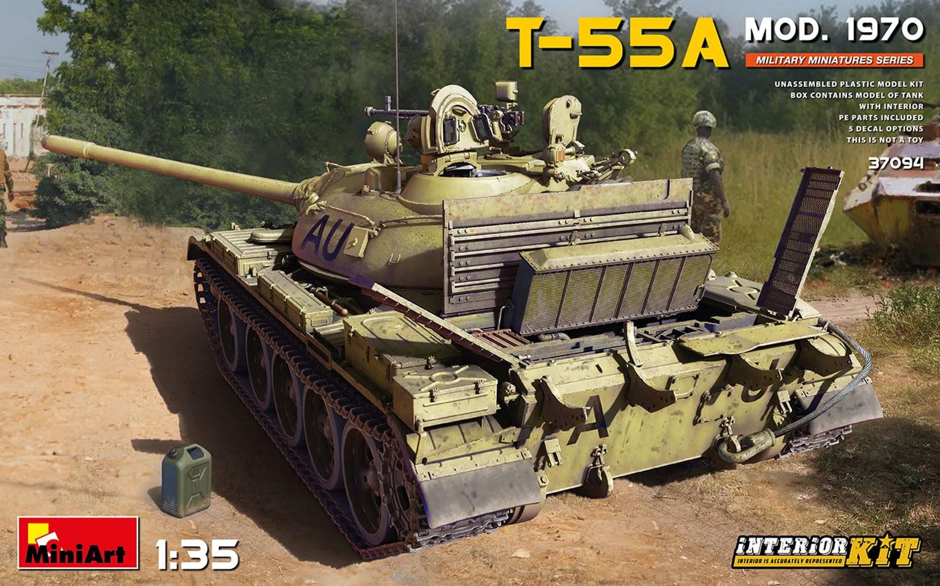 1:35 Scale Military Model Kit T-55A Mod. 1970 Detailed Interior Set - Unpainted Small