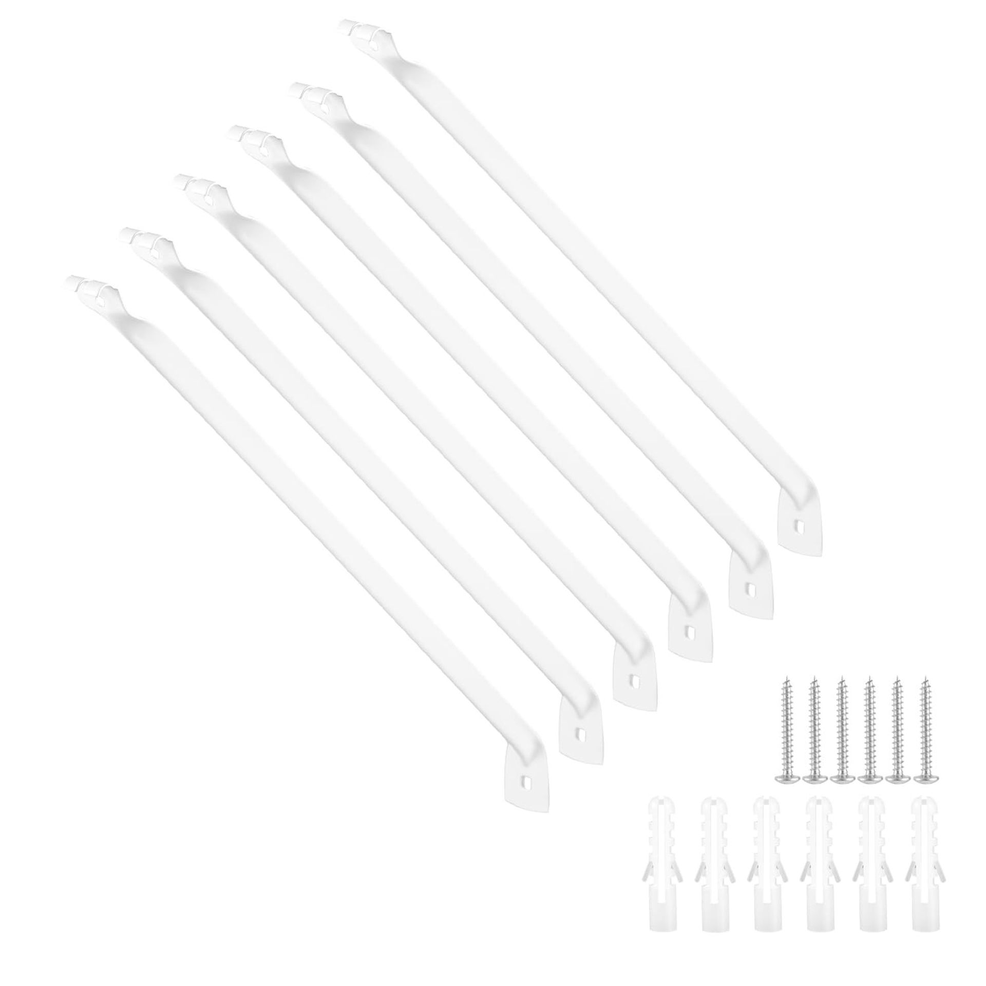6pcs Support Brackets for Wire Shelving Metal Closet Shelf Brackets with Screws Durable Support for 12in Shelves - White