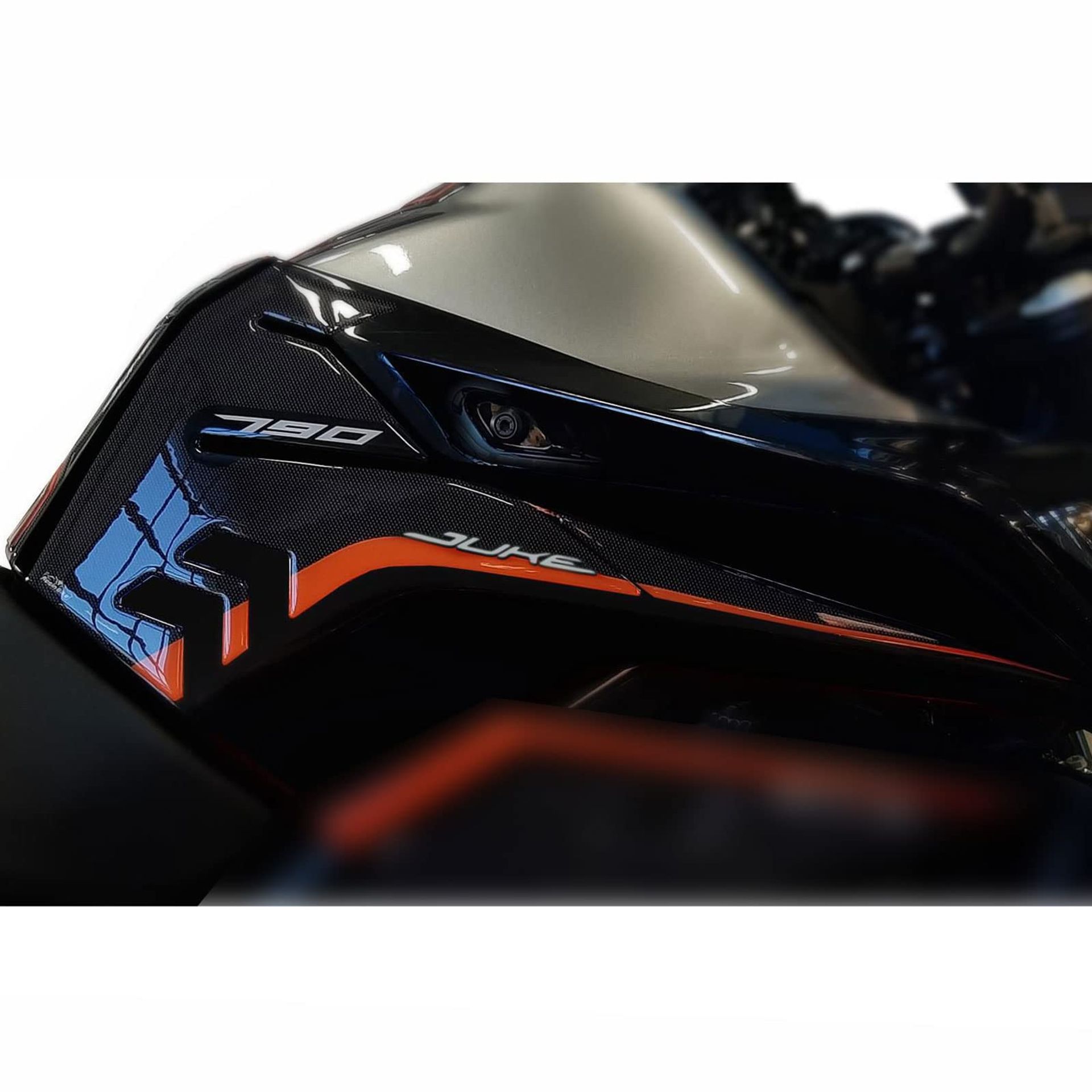 Motorcycle Fuel Tank 3D Resin Stickers Compatible with KTM Duke 790 2018–2020 Protective Pair - Orange Black Style BG529846