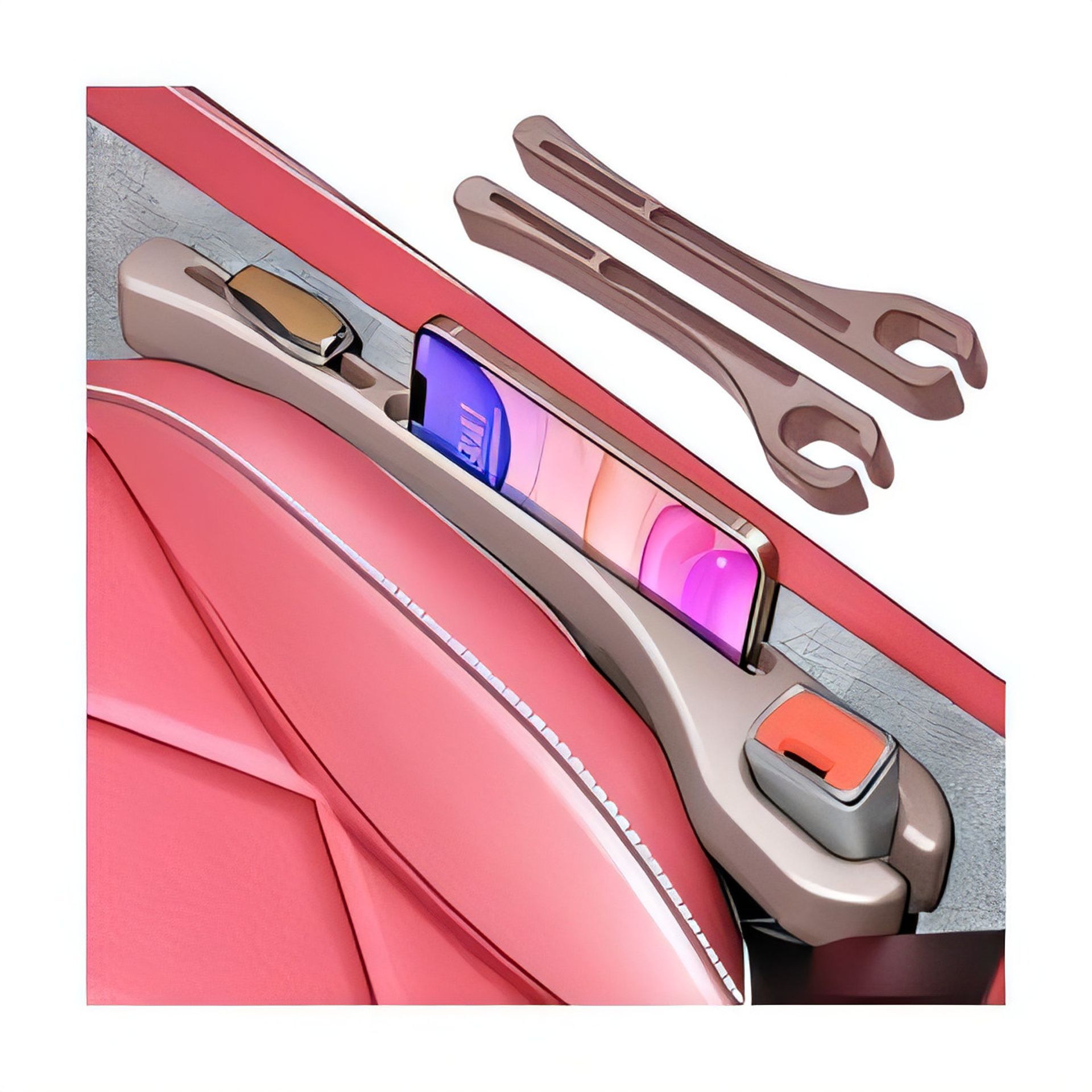 Car Seat Gap Filler 2 Pieces Universal Seat Crevice Blockers Stop Items Dropping Easy Install - Brown 44.5x7.3cm