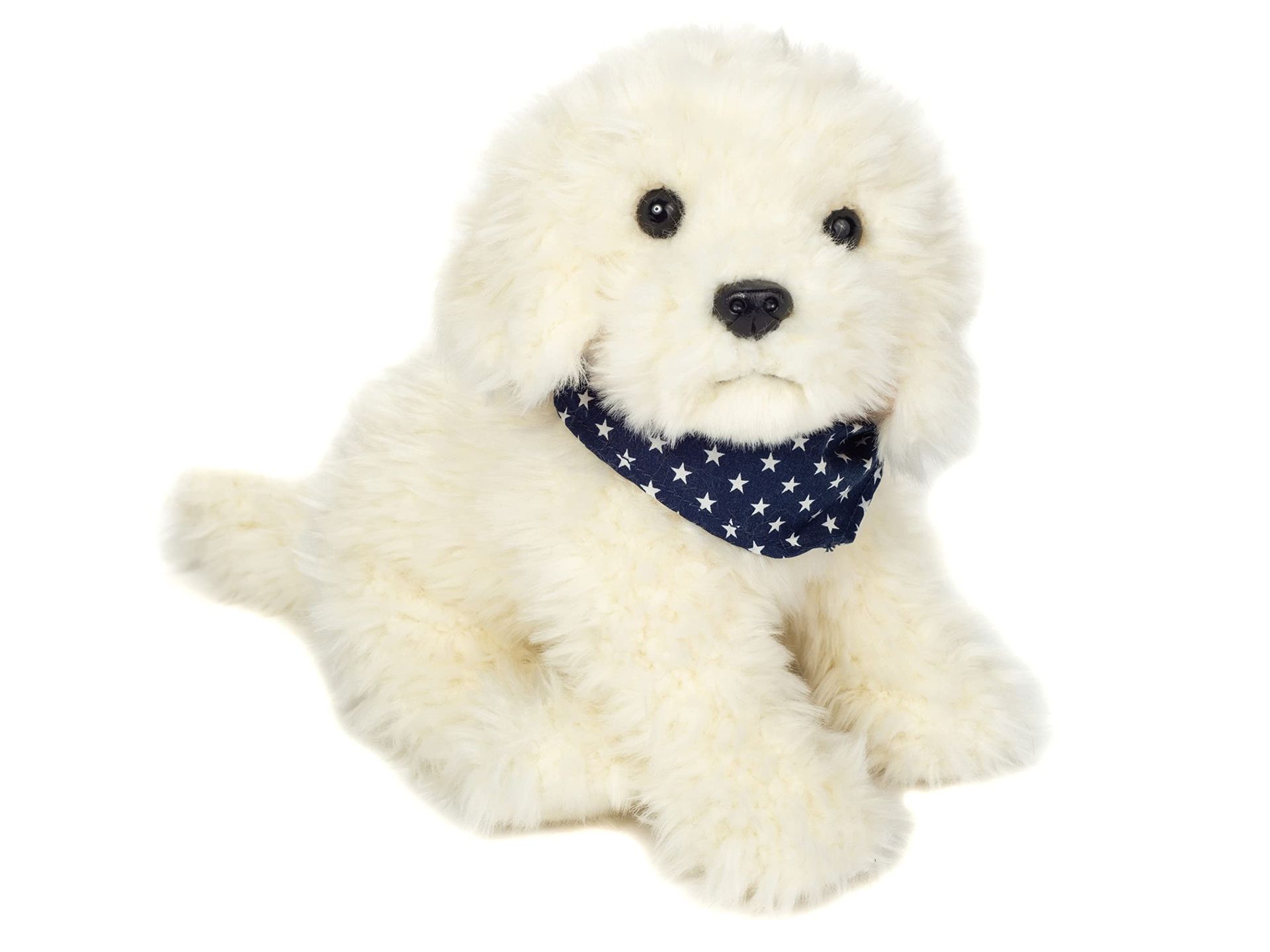 Plush Labradoodle Dog Soft Toy with Star Scarf Eco-Friendly Recycled Filling - Multicoloured Medium - Valentines