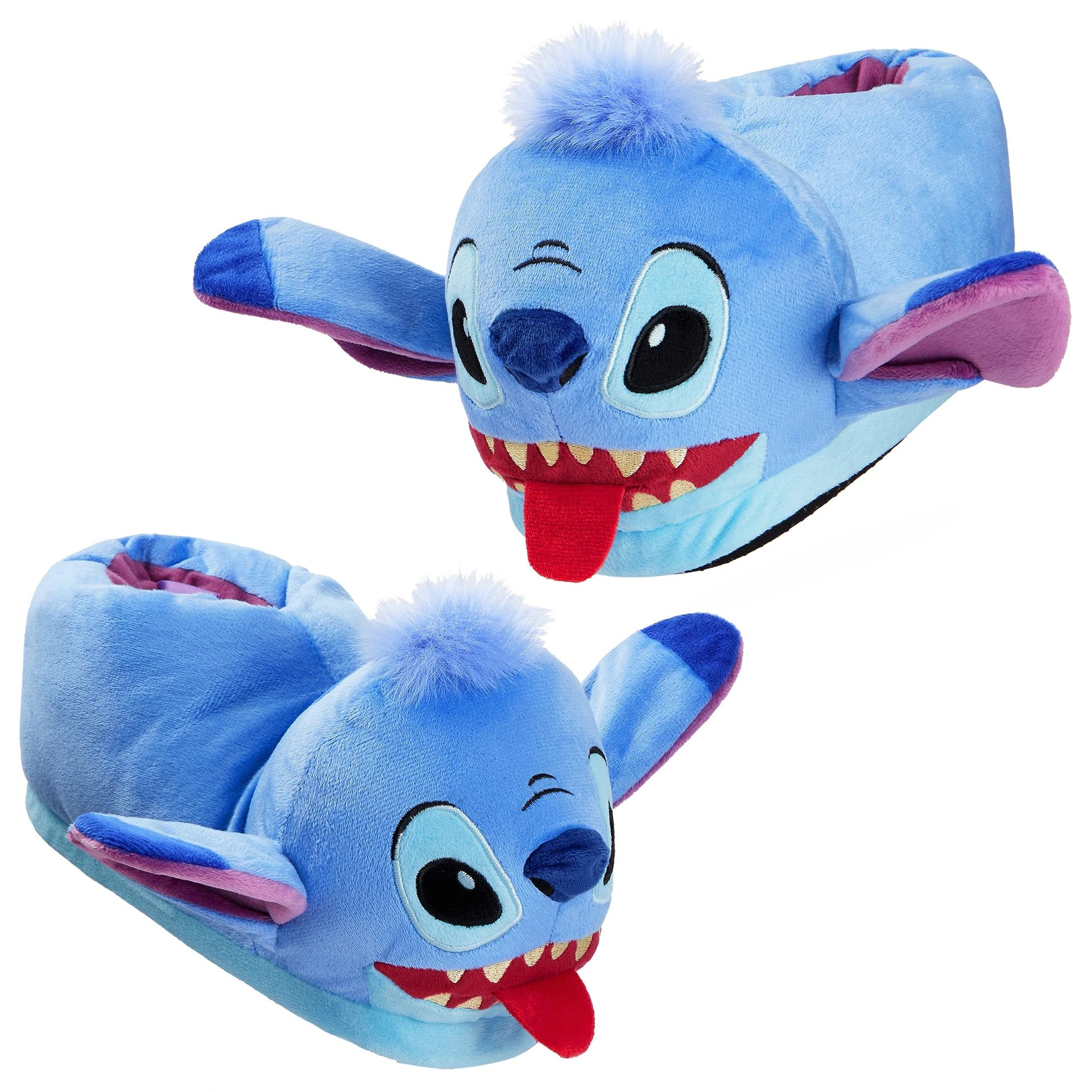 Kids 3D Stitch Slippers Warm Fluffy Non-Slip House Shoes Cosy Gift - Blue Stitch 11/11.5 UK
