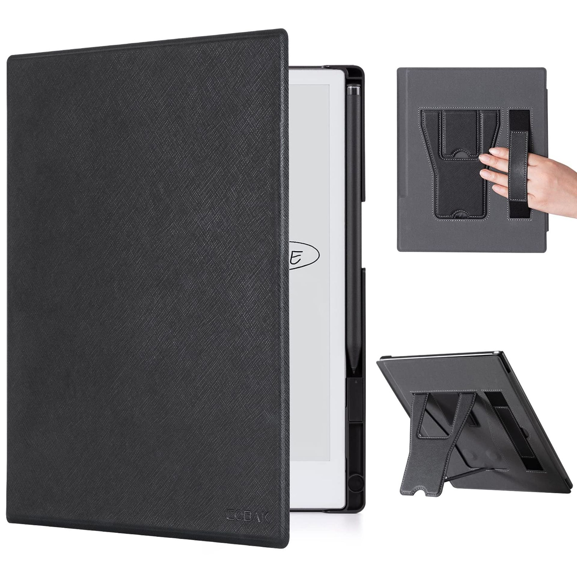 Case for reMarkable 2 Paper Tablet Lightweight Folio Cover with Stand and Pen Holder - Black Stand