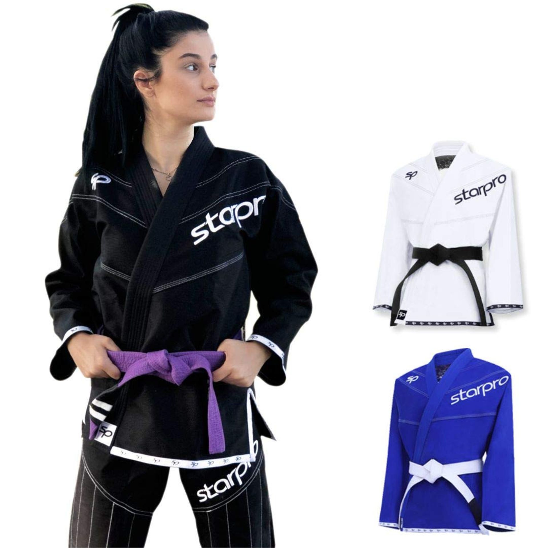 Lightweight BJJ Gi Preshrunk Jiu Jitsu Uniform for Men & Women with Pearl Weave - Black A2