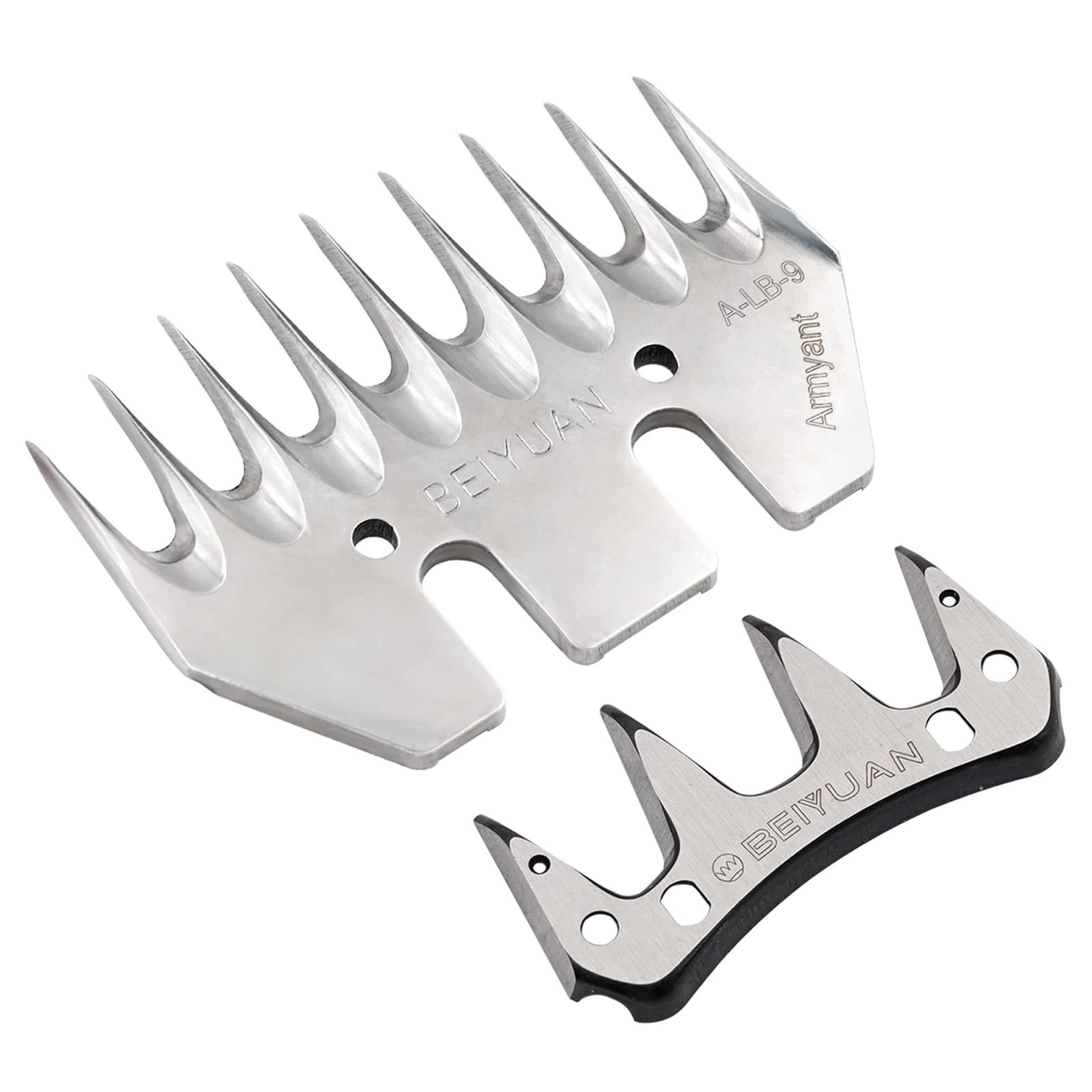 Stainless Steel Sheep Shears Replacement Blades for Sheep, Goats and Alpacas - Silver 9 Teeth Straight