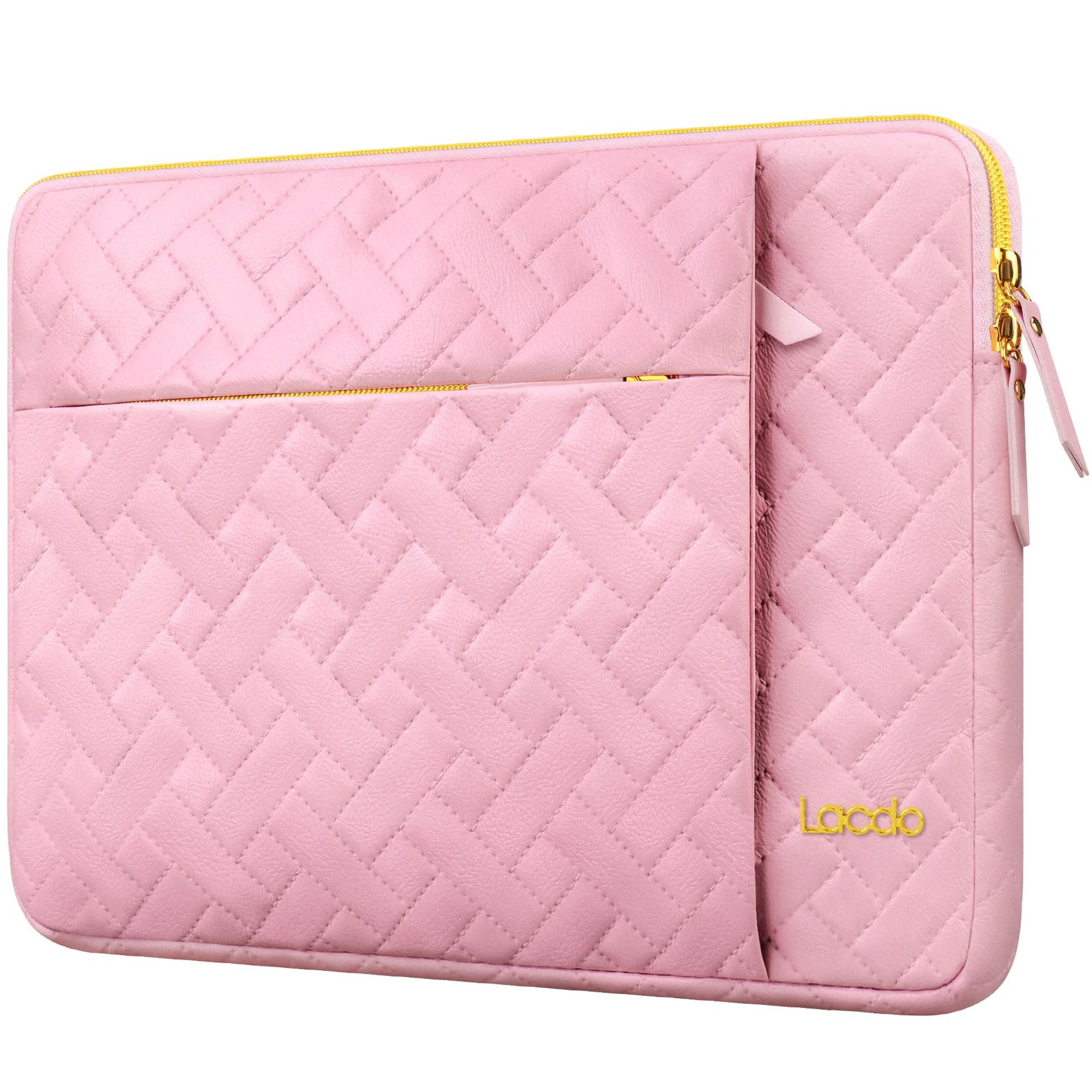 Lacdo Laptop Sleeve Case Water-Resistant Shockproof Padded Carry Bag for 15.6-Inch Laptops - Sakura Pink 15.6 Inches