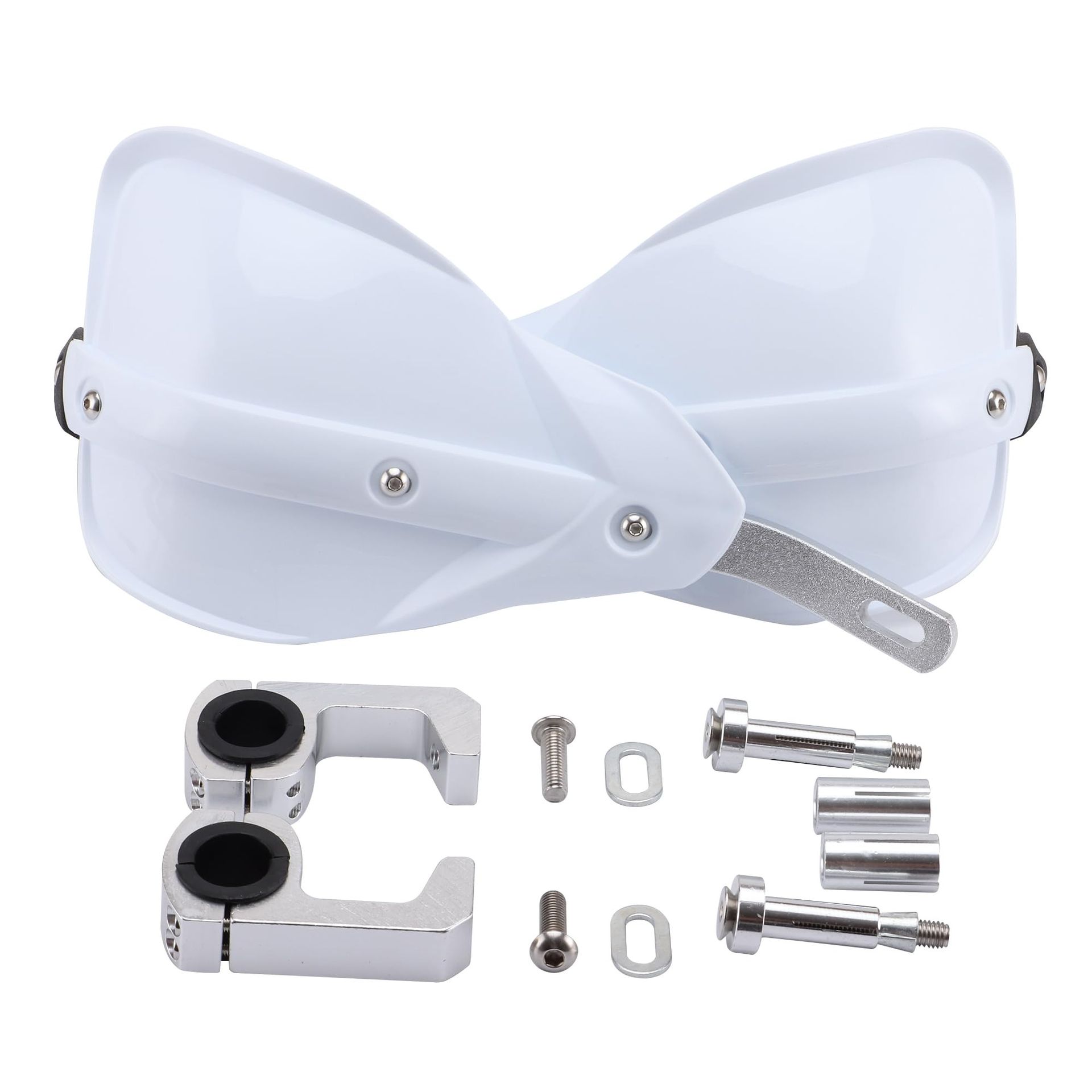 Motorcycle Handlebar Handguard Protector 7/8'' ATV Scooter Go Kart Replacement - White E033-772