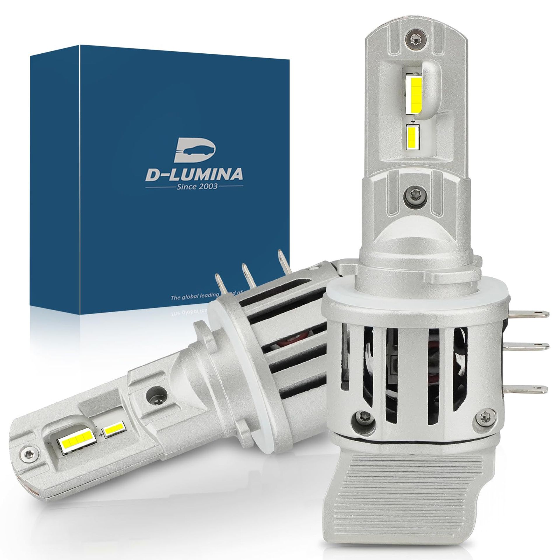 LED H15 Headlight Bulbs 120W 16000LM 6500K Canbus Conversion Kit with Advanced Cooling - Silver Pair