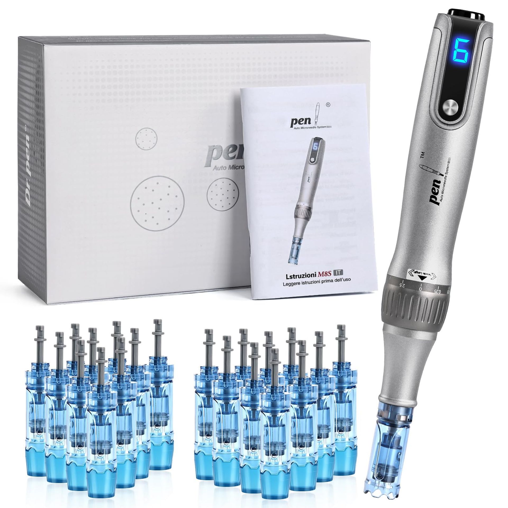 Microneedling Cartridges 36PIN Compatible with Derma Pen M8S A8S A9 Replacement Heads 20Pcs - Blue 20pcs/36PIN