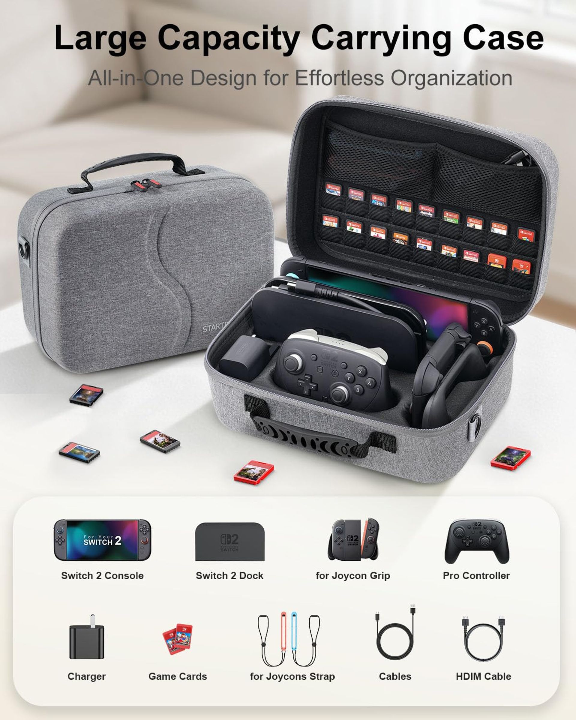 All-In-One Carry Case For Nintendo Switch 2 Large Capacity Travel