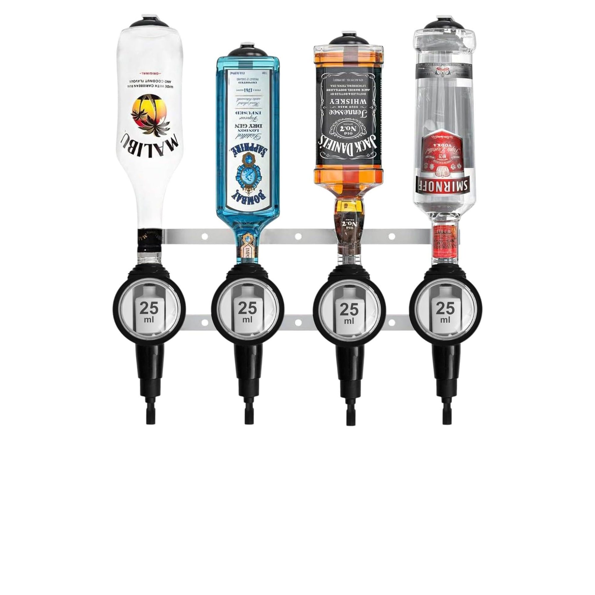 Professional 4 Bottle Wall Bar Dispenser with 25ml Optics UK-Made - 4 Bottle 25ml - Spring Refresh