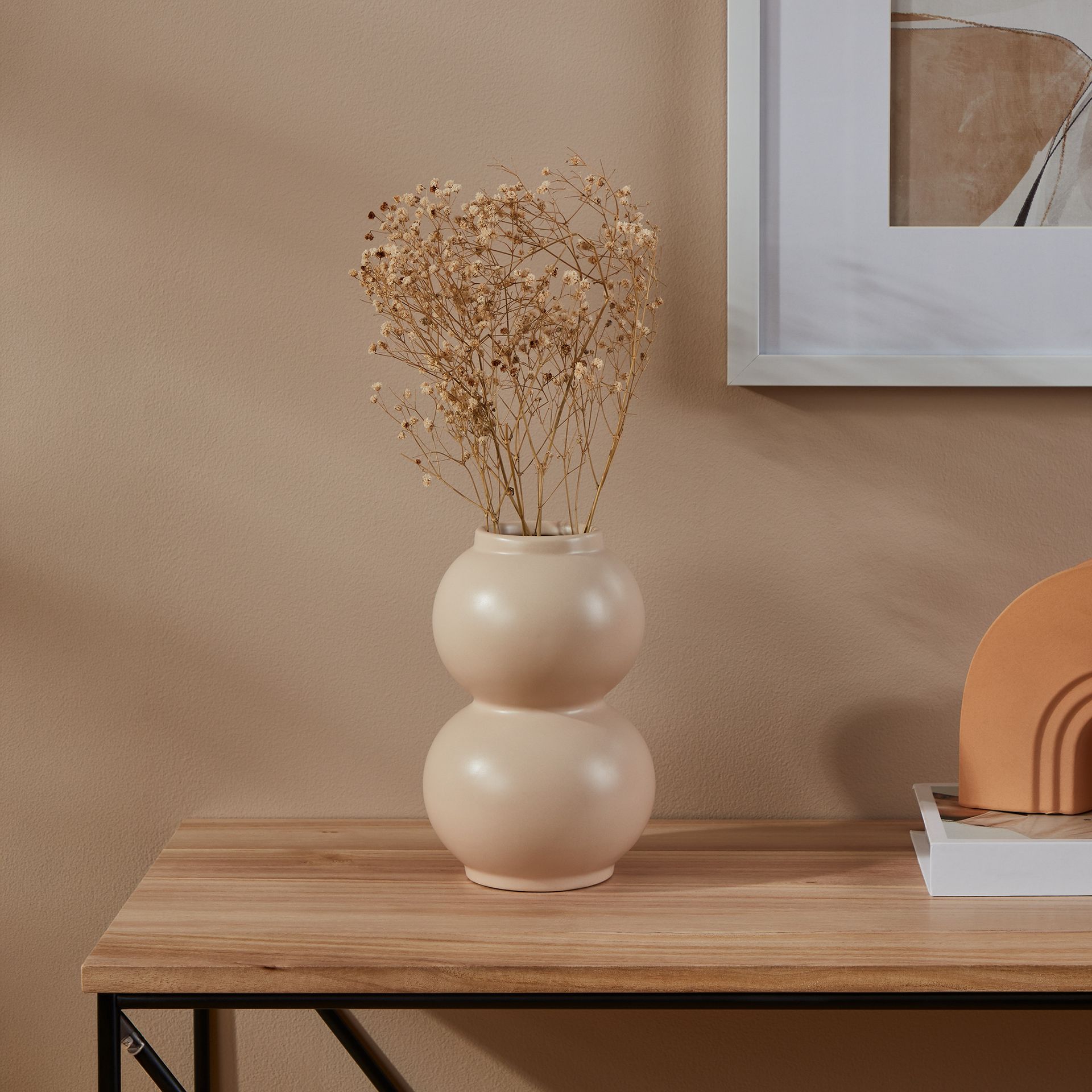 MIYOSHI Ceramic Vase – Beige 200mm