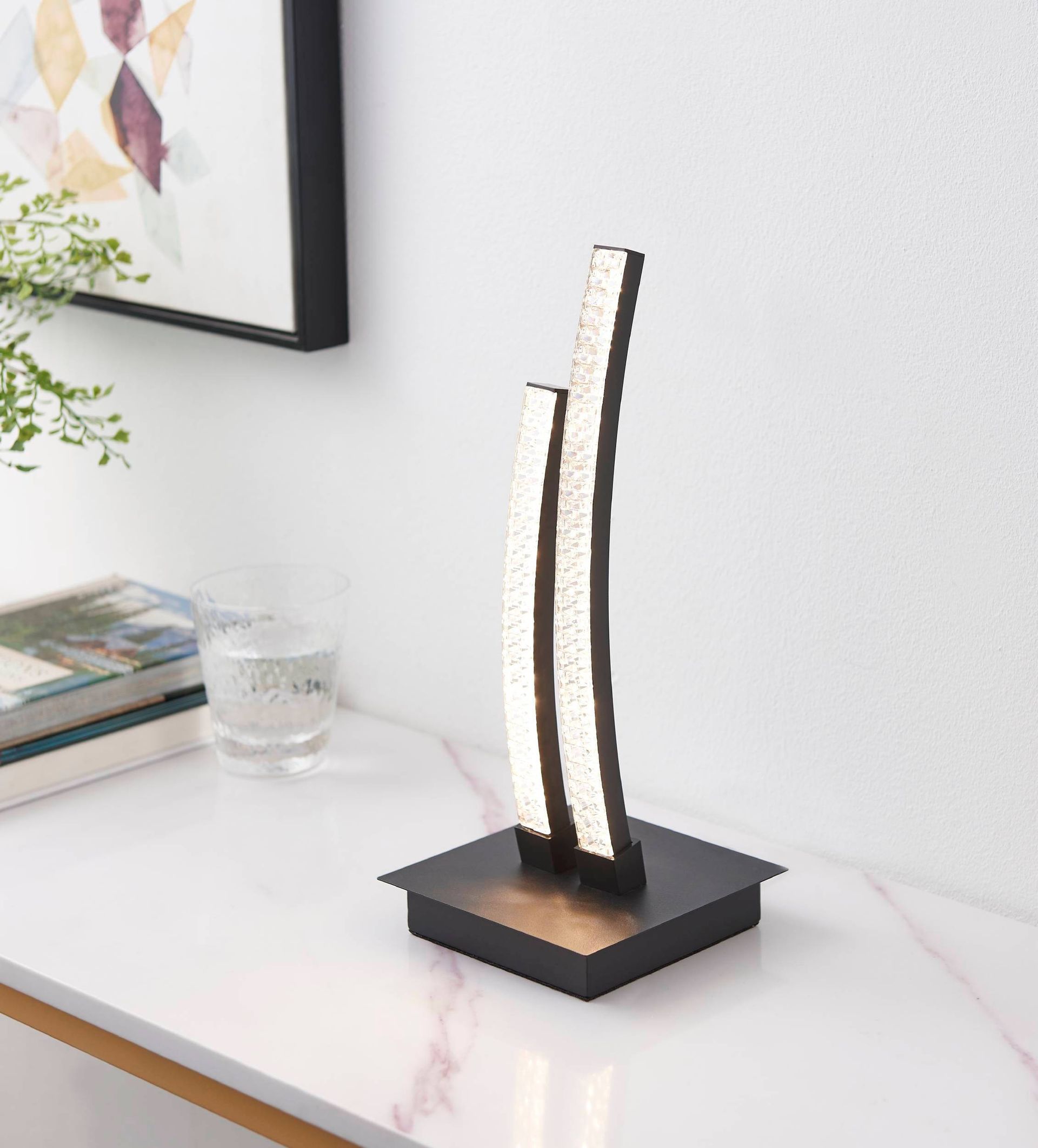 LEJIAS LED Table Lamp – Black & Clear