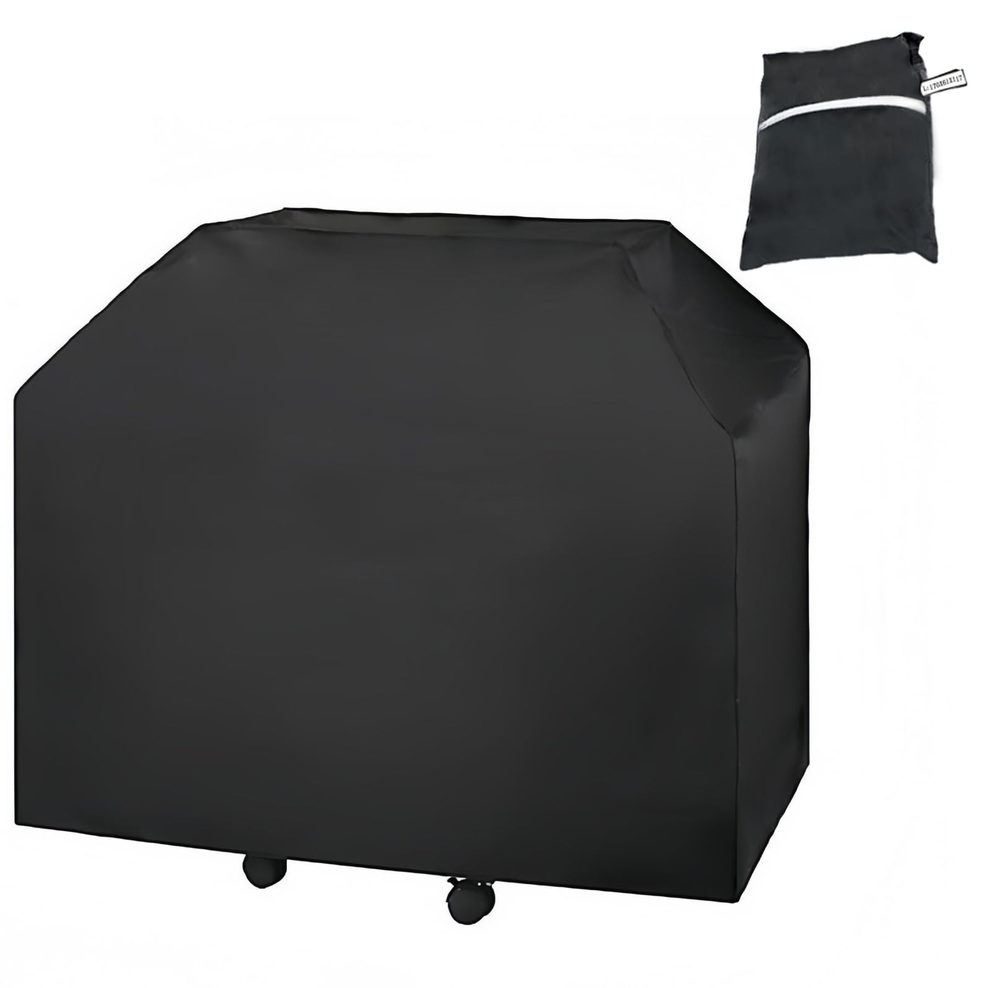 Waterproof BBQ Cover Heavy Duty Outdoor Barbecue Protector Compatible with Most Grills and Garden Furniture - Black Large