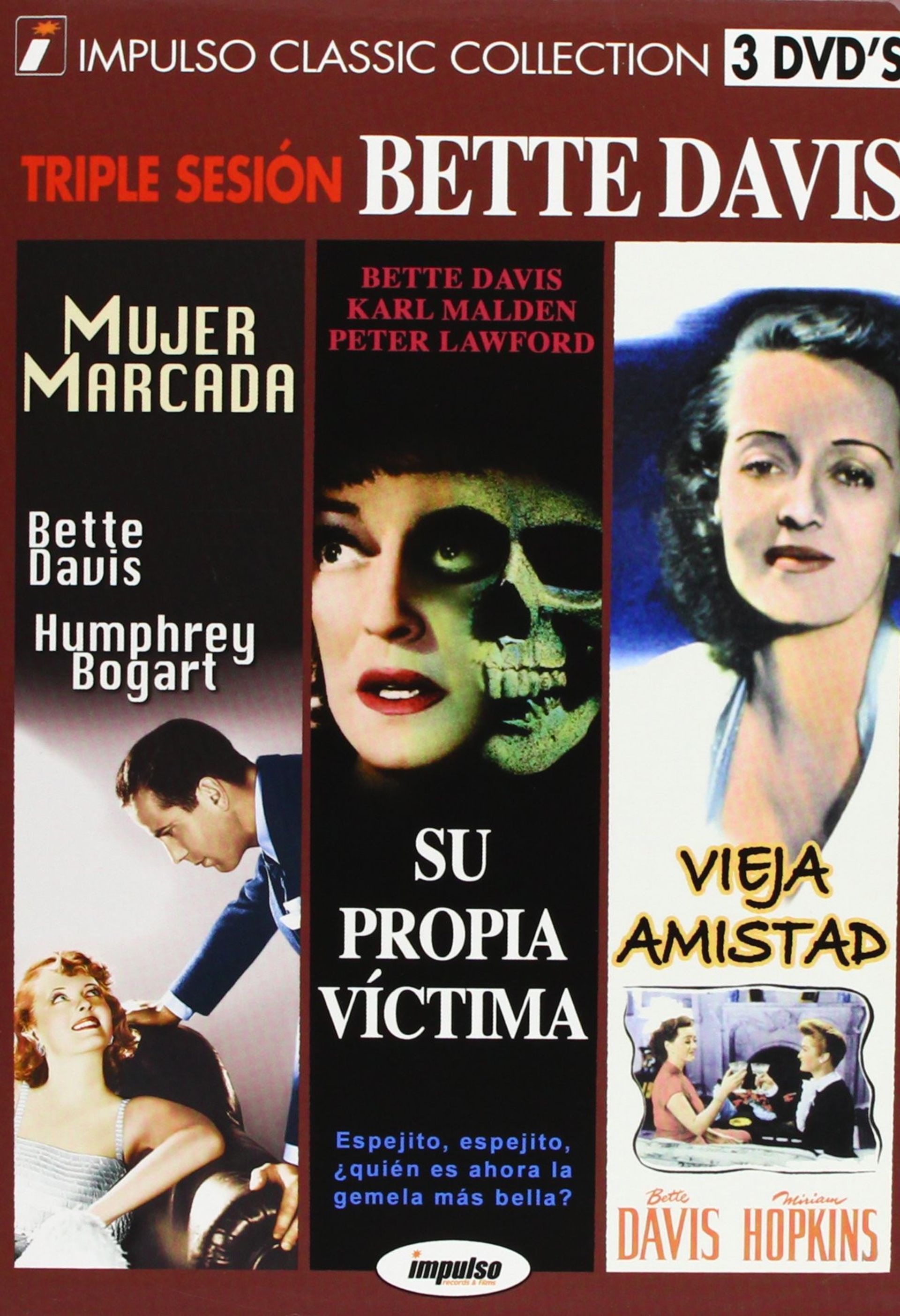 Bette Davis Collection DVD Set with Marked Woman, Dead Ringer & Old Acquaintance PAL Region 2 Import - Classic Drama