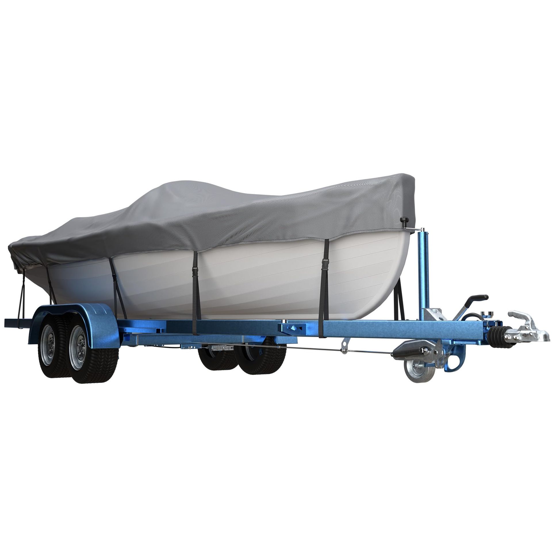 Heavy-Duty Waterproof Boat Cover Fits 16-18.5ft Runabouts Bass Fishing Boats - Grey 16-18.5ft