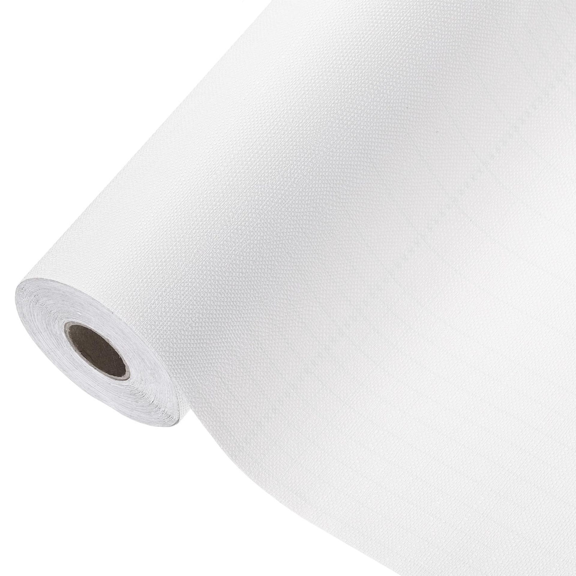 Grasscloth Peel and Stick Wallpaper Self-Adhesive Textured PVC Waterproof Covering for Furniture, Cabinets, and Countertops - White 23.6"x394"