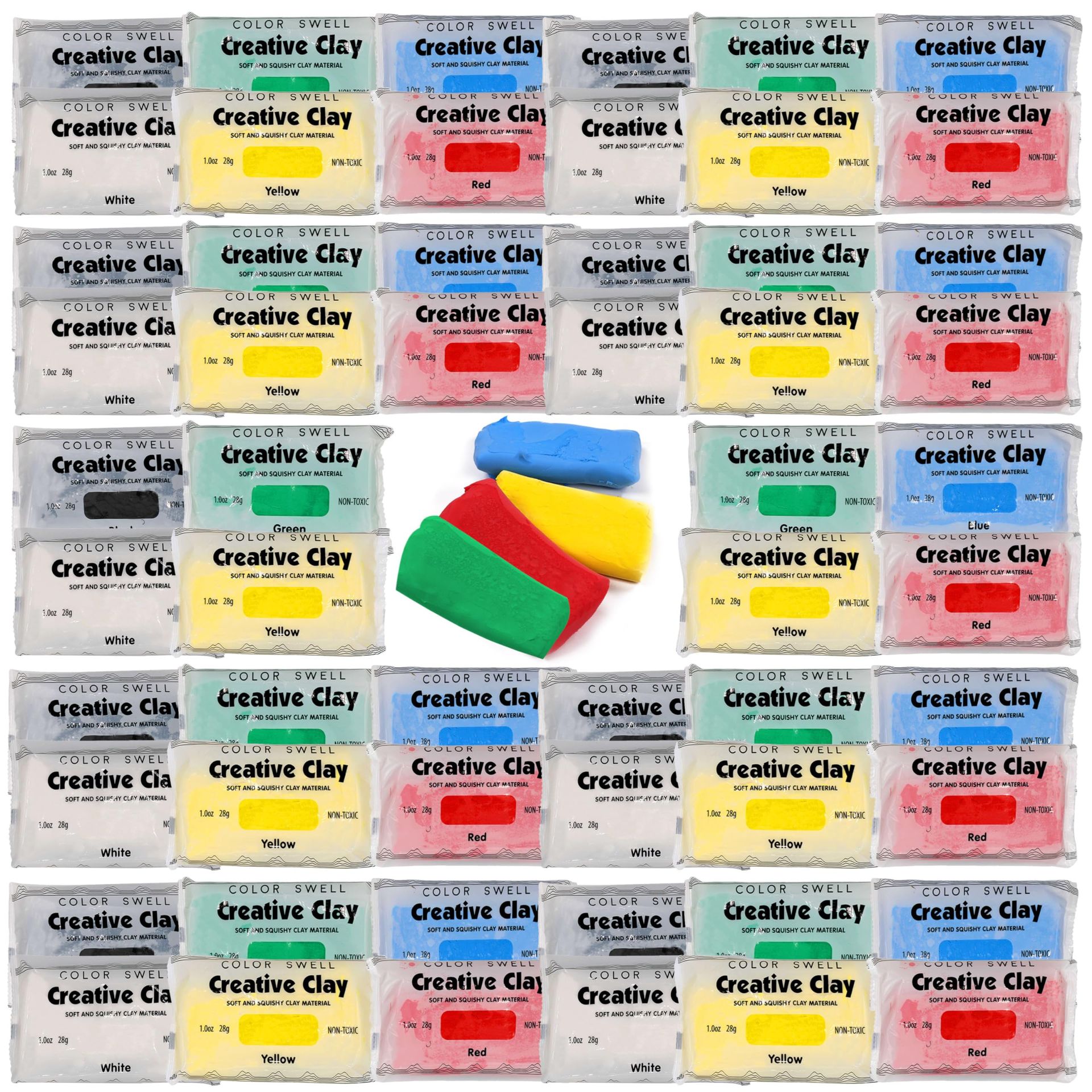 Modelling Clay Bulk Pack 80 Packs Light Air-Dry Non-Toxic for Kids & Adults - Assorted clay80