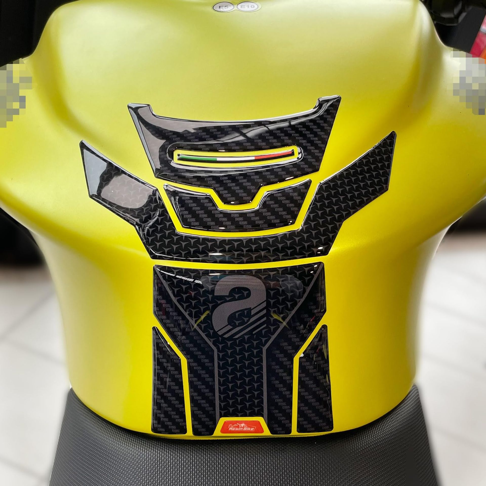 Motorcycle Tank Protector 3D Resin Adhesive Sticker Compatible with Aprilia Tuono RS 660 2020-2025, Scratch and Impact Protection - Transparent Style 1000691200009