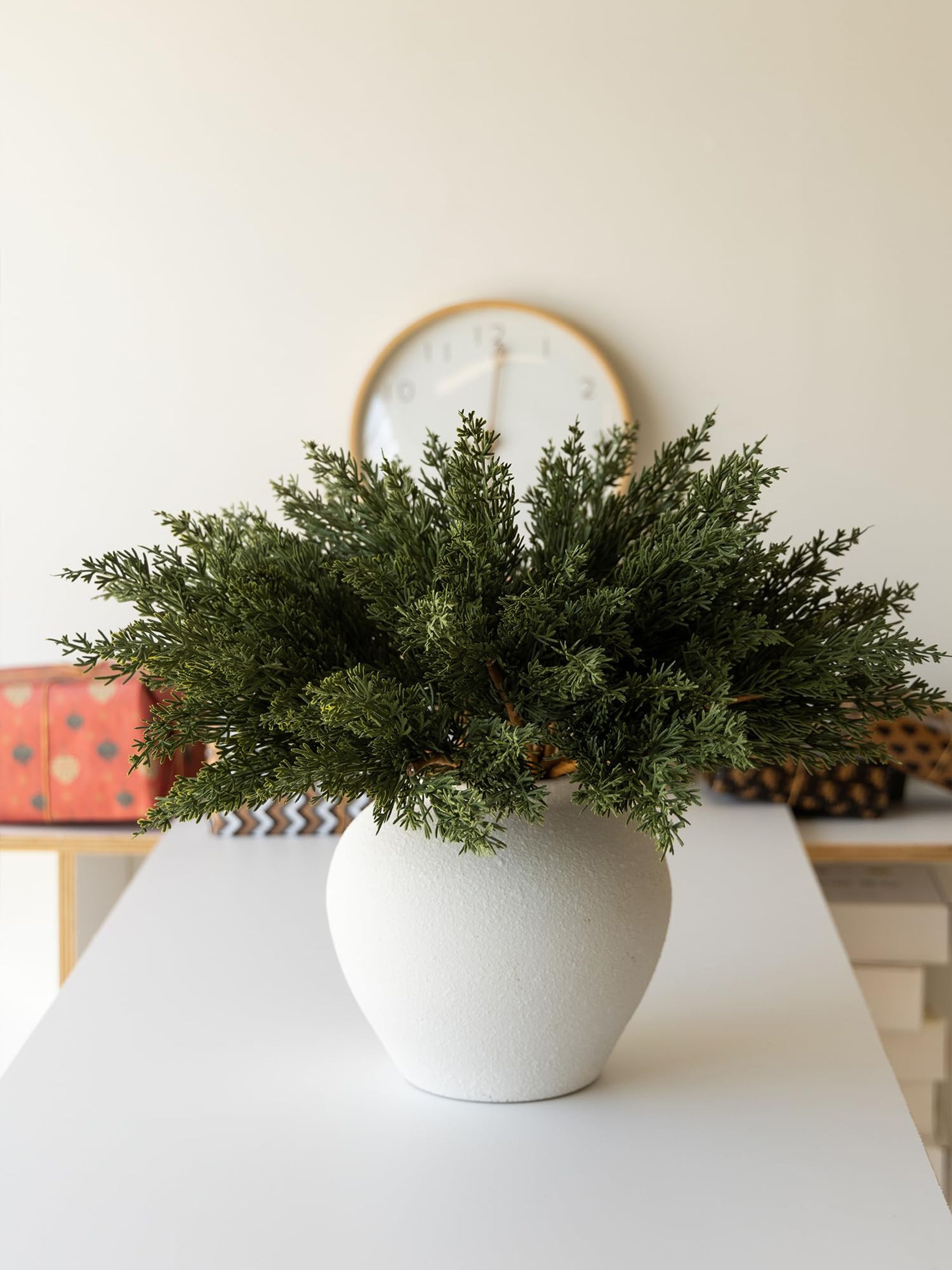 12 Pcs Artificial Christmas Cedar Branches Realistic Pine Sprigs for Home, Tree & Wreath Decoration - Cedar-2 50cm