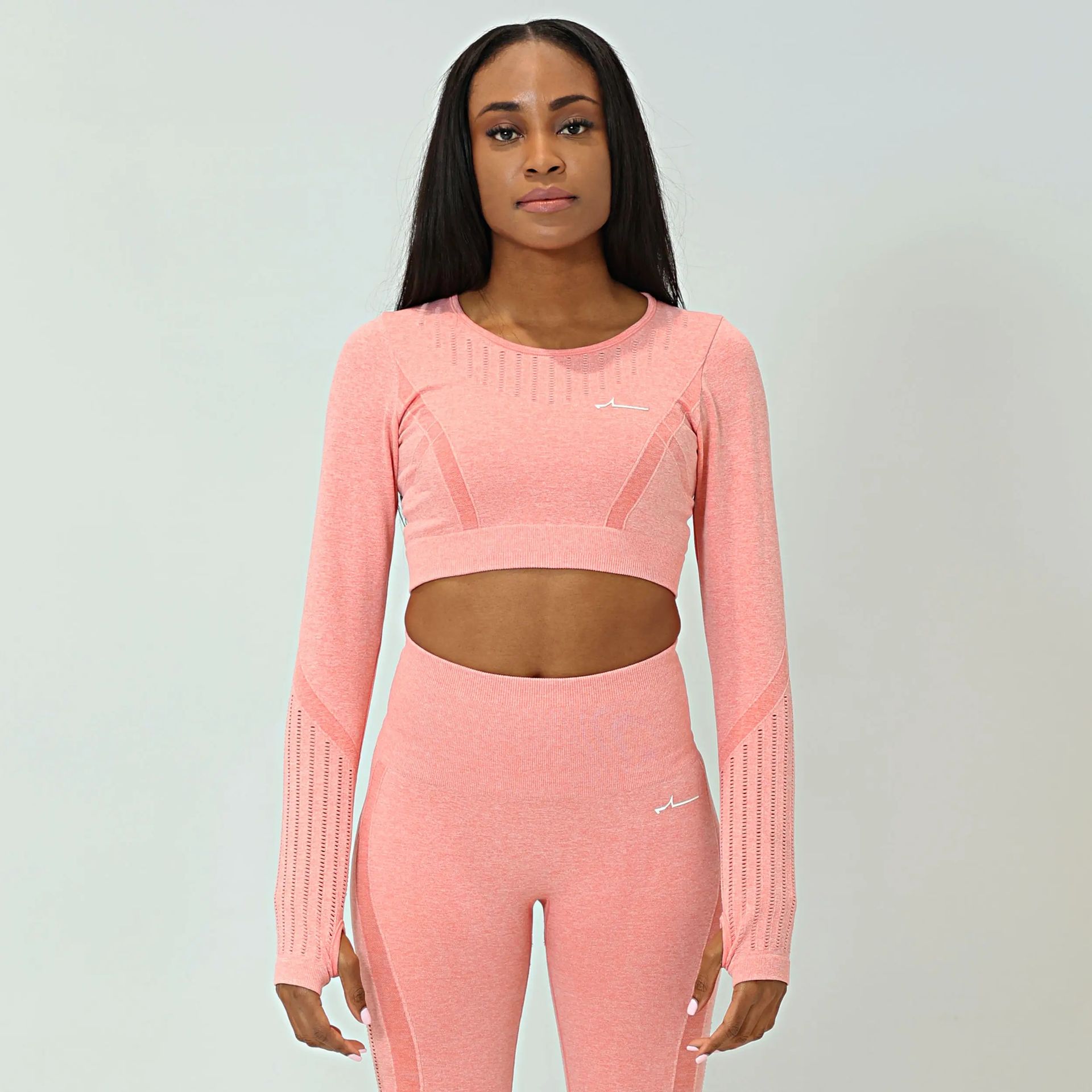 Forza Naadloze Crop Top – Peach Mango - Medium