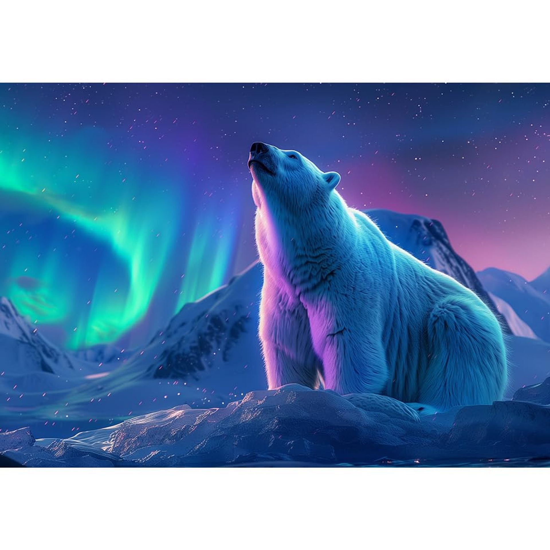 1000 Piece Jigsaw Puzzle for Adults Challenging Aurora and Polar Bear Design Gift Set - Polar Bear 50 x 70 cm