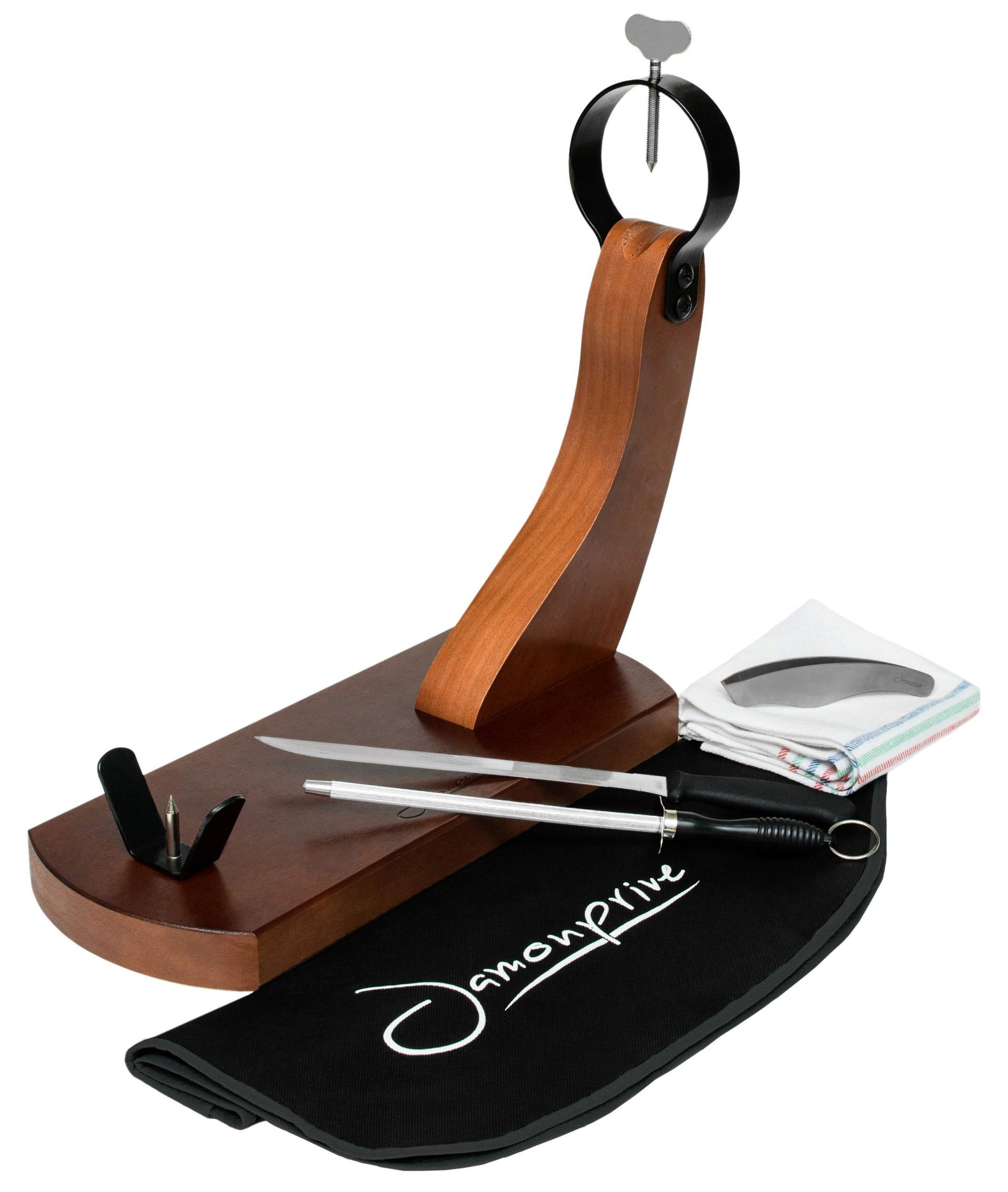 Professional Ham Stand with Non-Slip Pads Spanish & Italian Ham Holder - Silver 36.5 cm