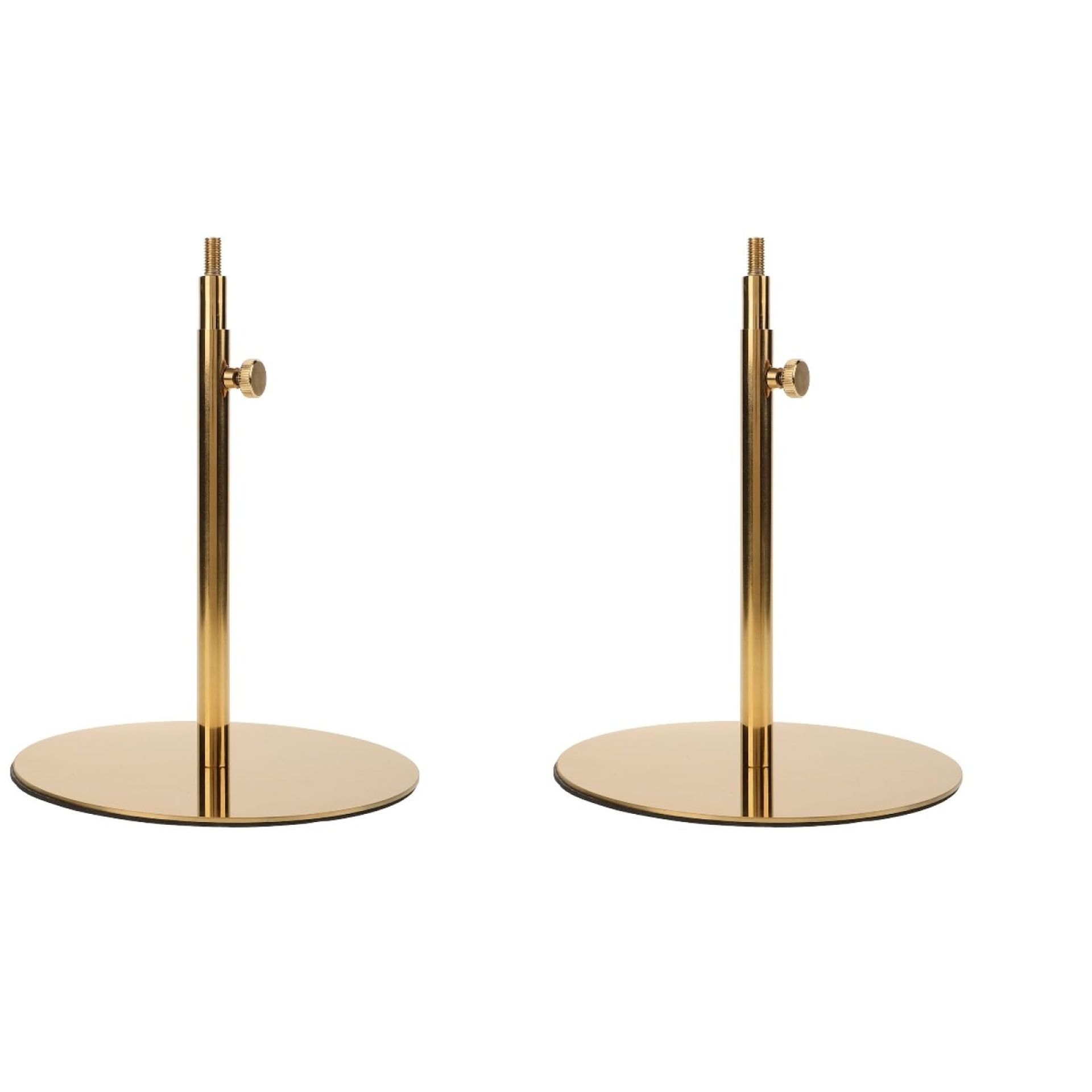 Adjustable Wig Mannequin Stand Stainless Steel Base for Display & Styling - Golden 2pcs